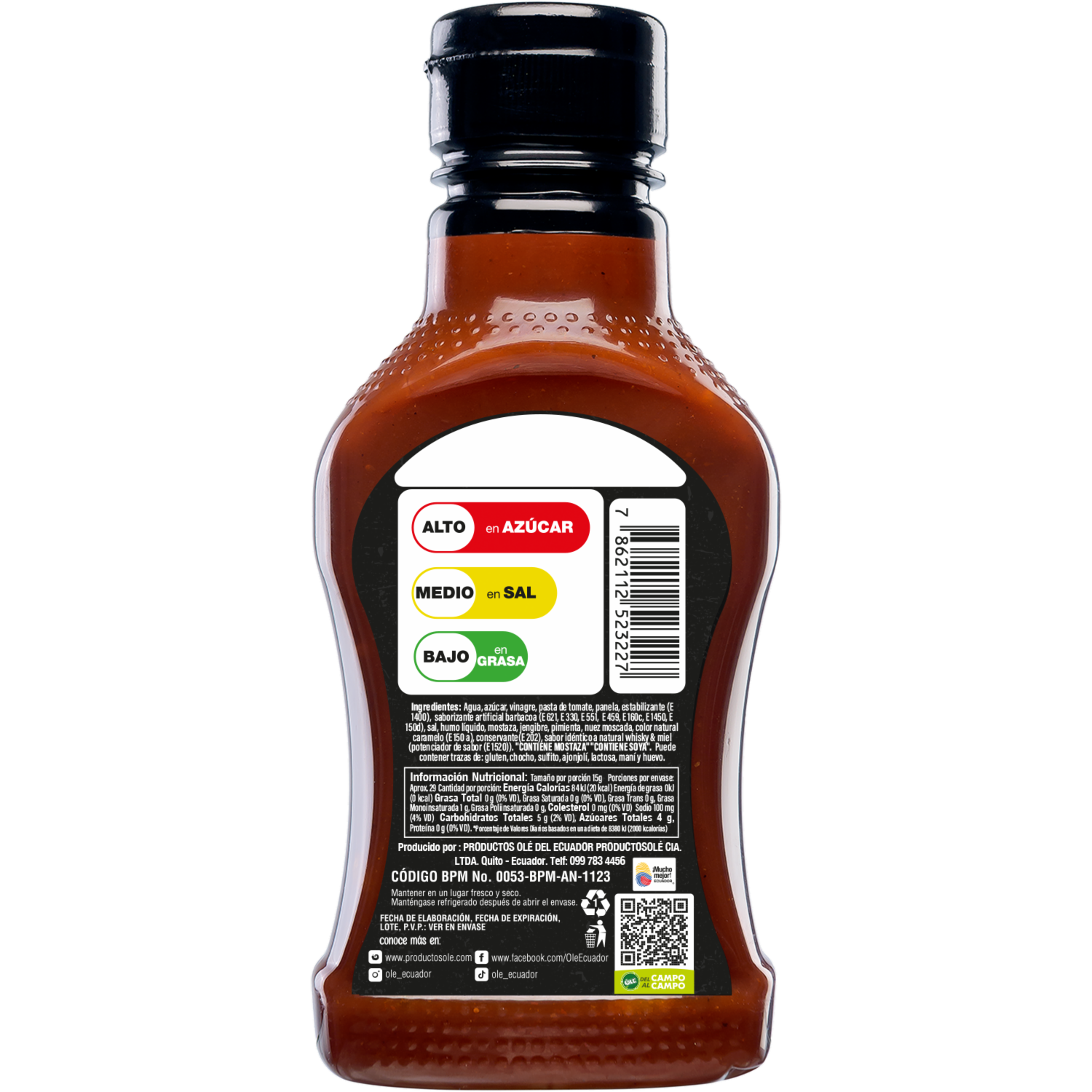 Salsa Bbq Con Whiskey Y Miel OLÉ 430 G