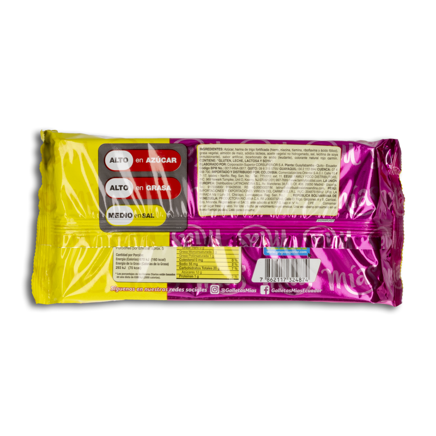 Galletas Dulces Waffer Rellenas Con Crema Sabor A Fresa MÍAS 157 G