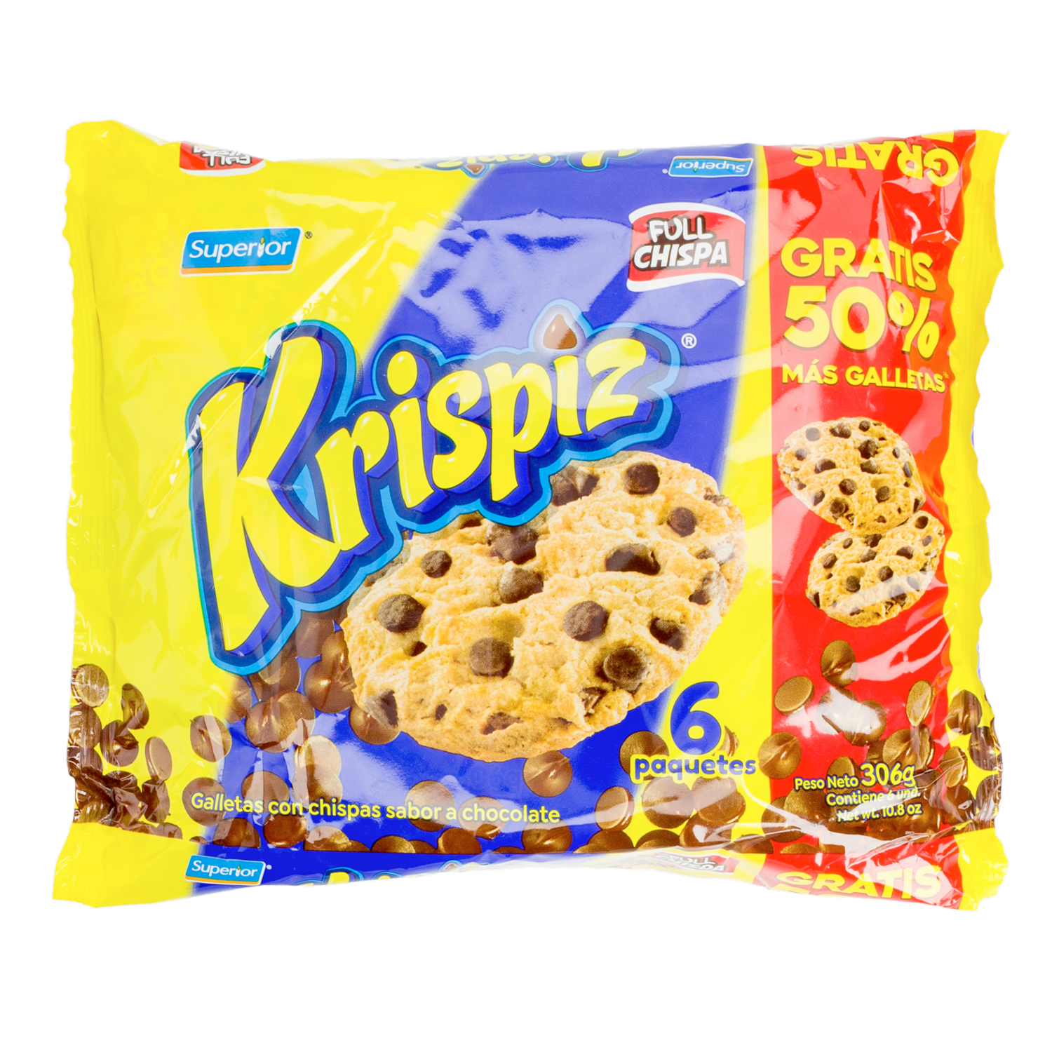 Galletas Dulces Con Chispas De Chocolate KRISPIZ 306 G
