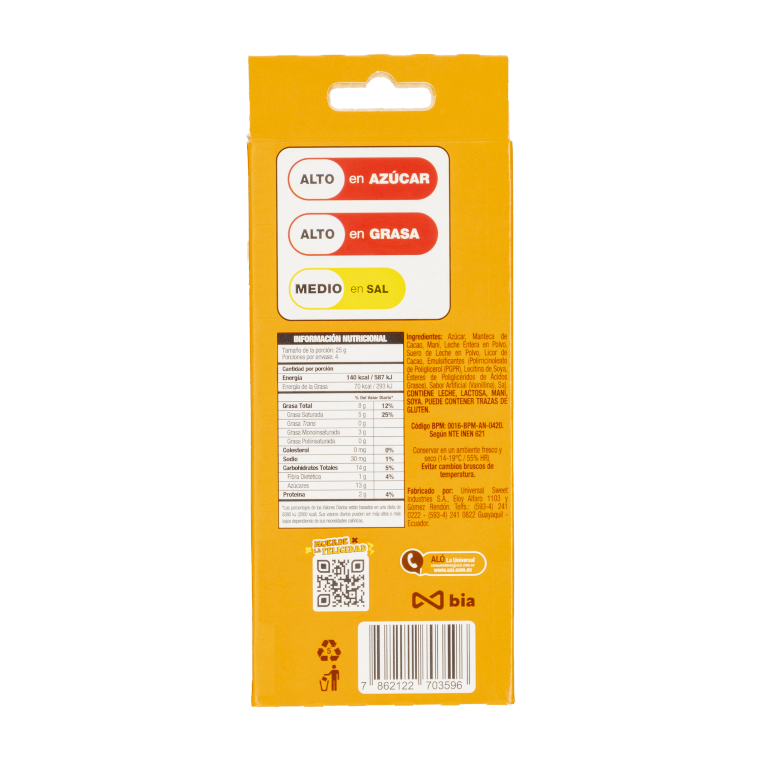 Chocolate Con Maní MANICHO 100 G