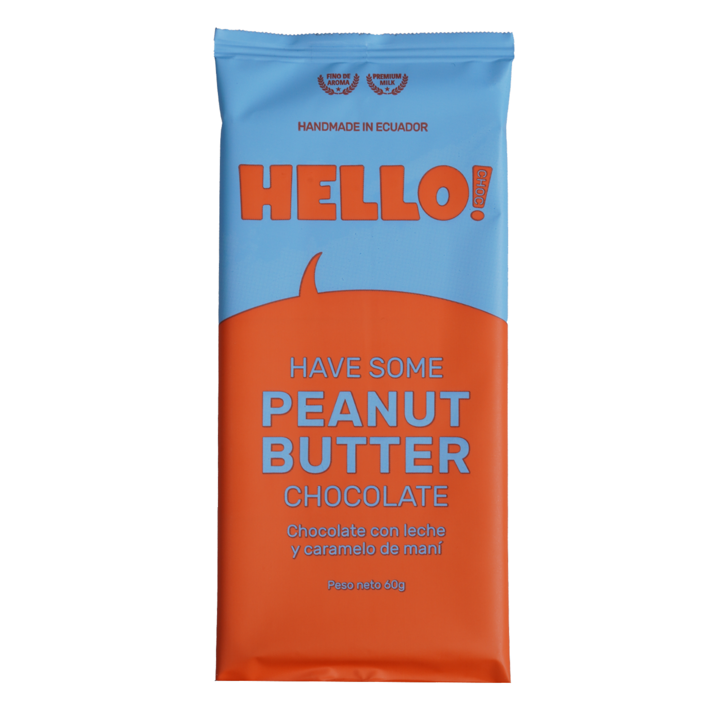 Chocolate Con Leche Caramelo Y Maní HELLO CHOC 60 G