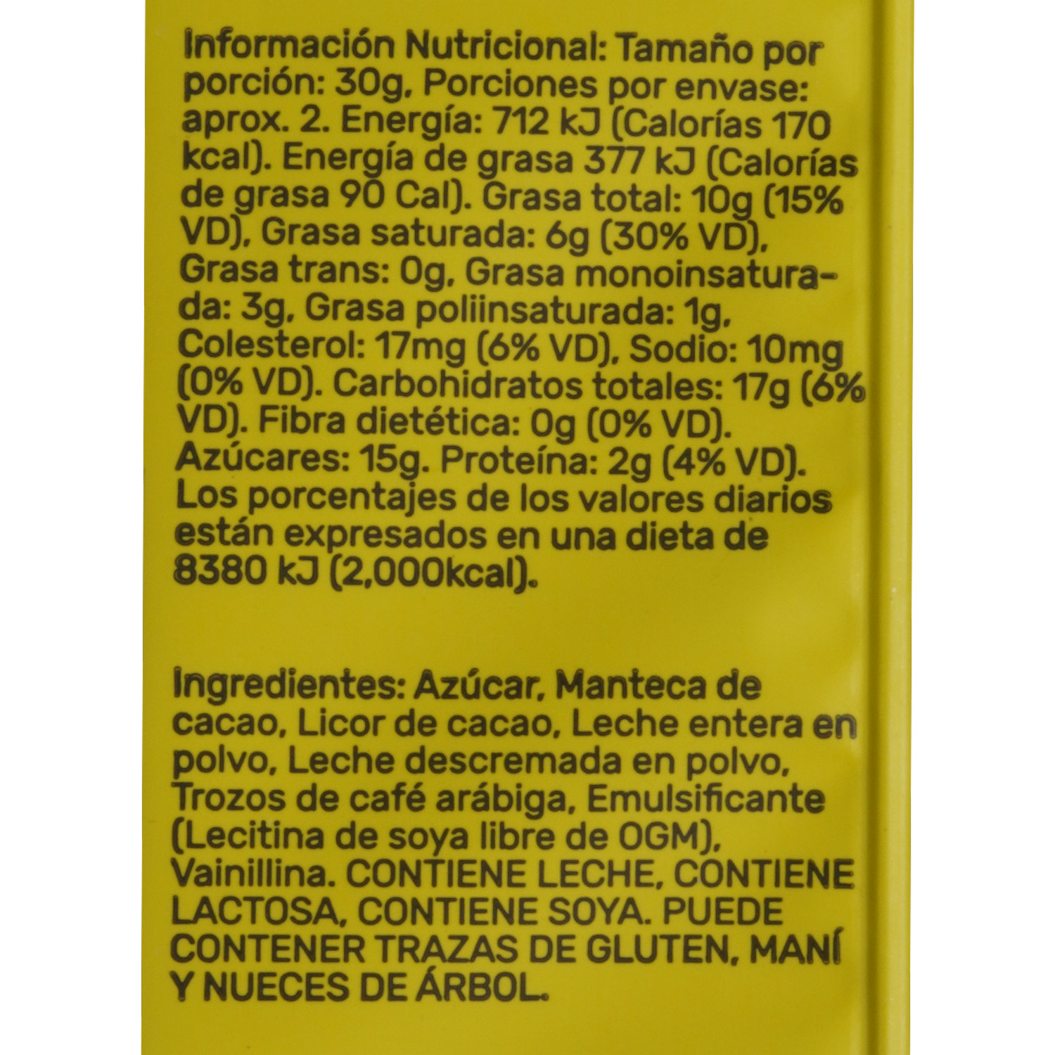 Chocolate Con Leche Y Trozos De Café HELLO CHOC 60 G