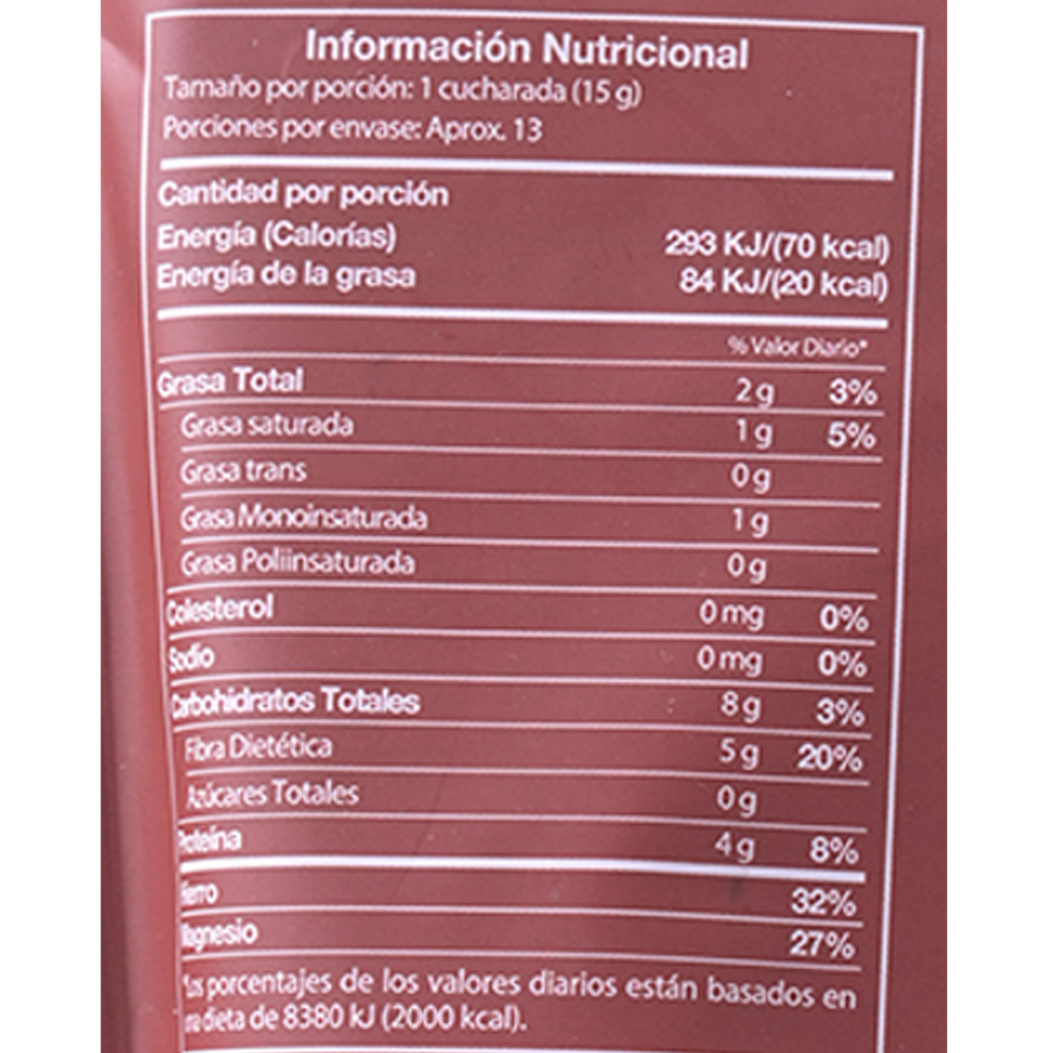 Cacao En Polvo Natural Sin Azúcar Cocoa PACCARI 200 G