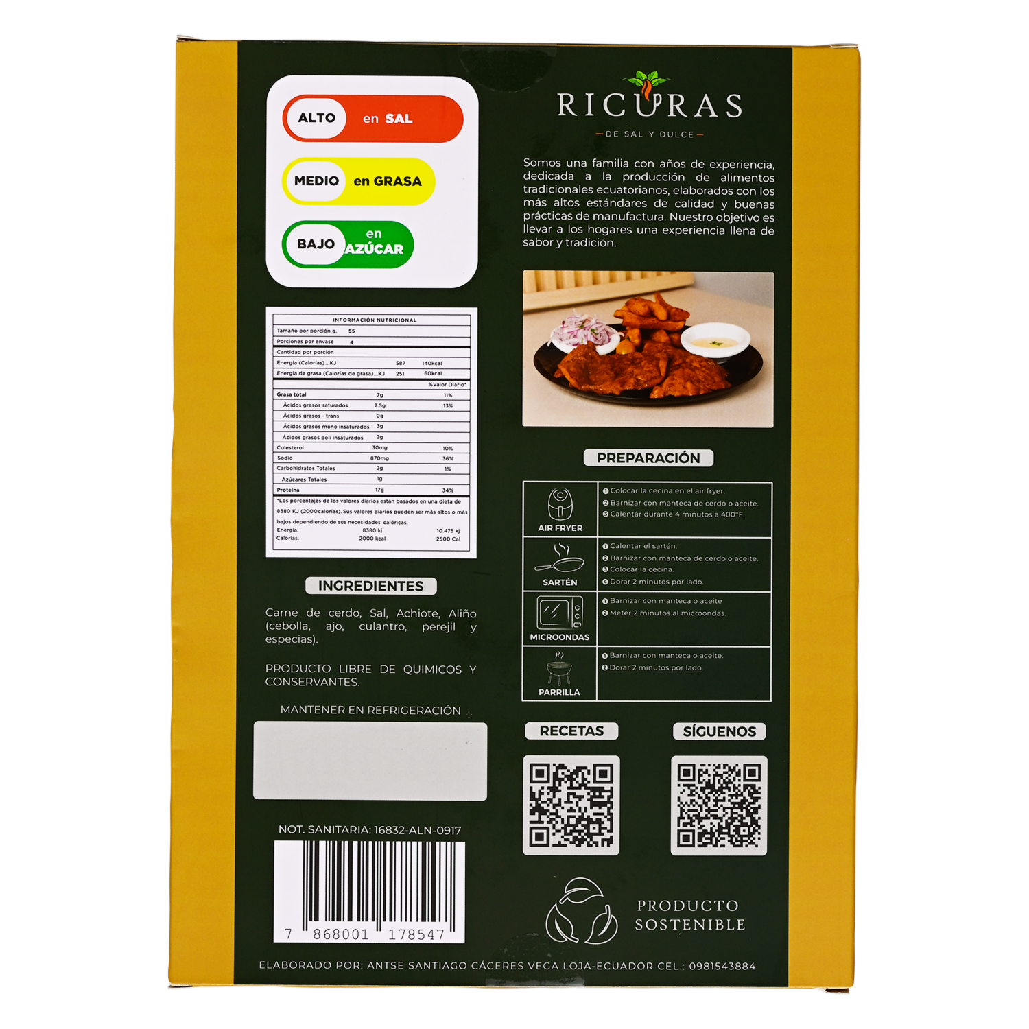 Cecina Lojana Ahumada En Leña RICURAS 225 G