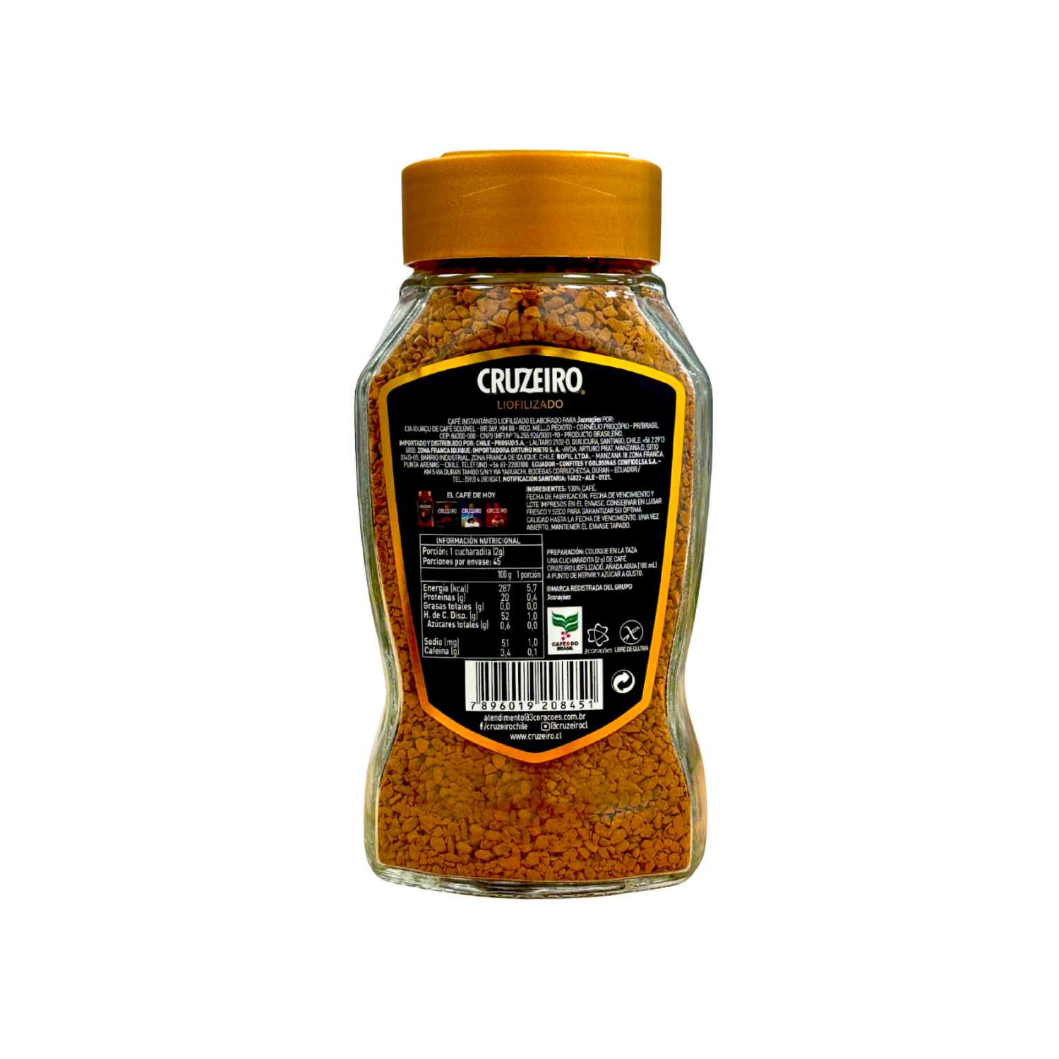 Café Instantáneo Liofilizado Aroma Y Sabor Intenso CRUZEIRO 90 G