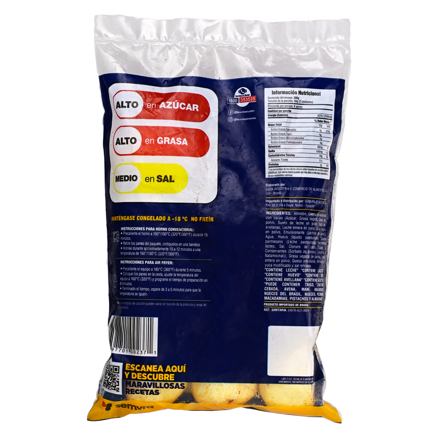 Pan De Yuca Relleno De Crema De Avellana FACUNDO 300 G