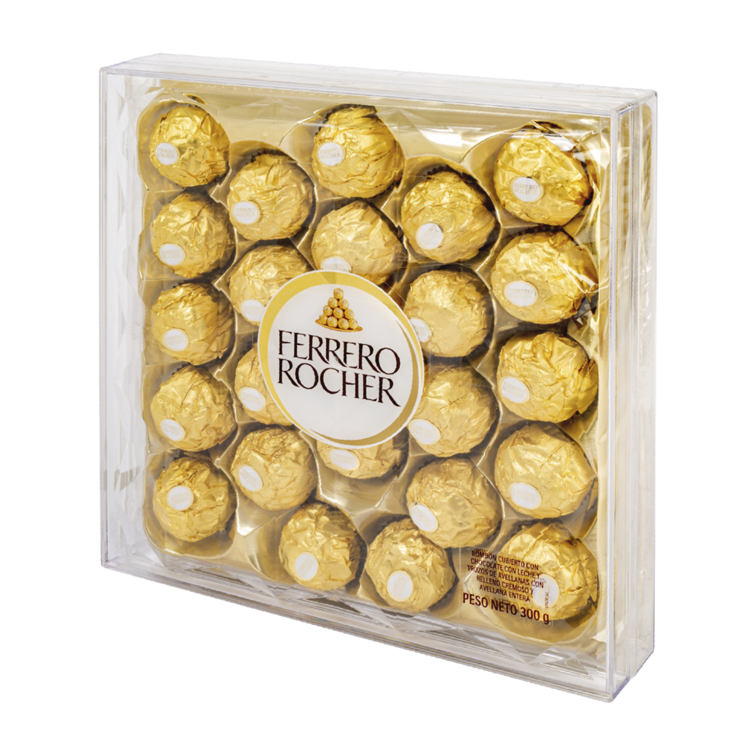 Bombones De Chocolate Recubierto De Trozos De Avellana Caja Diseño Diamantado FERRERO ROCHER 300 G