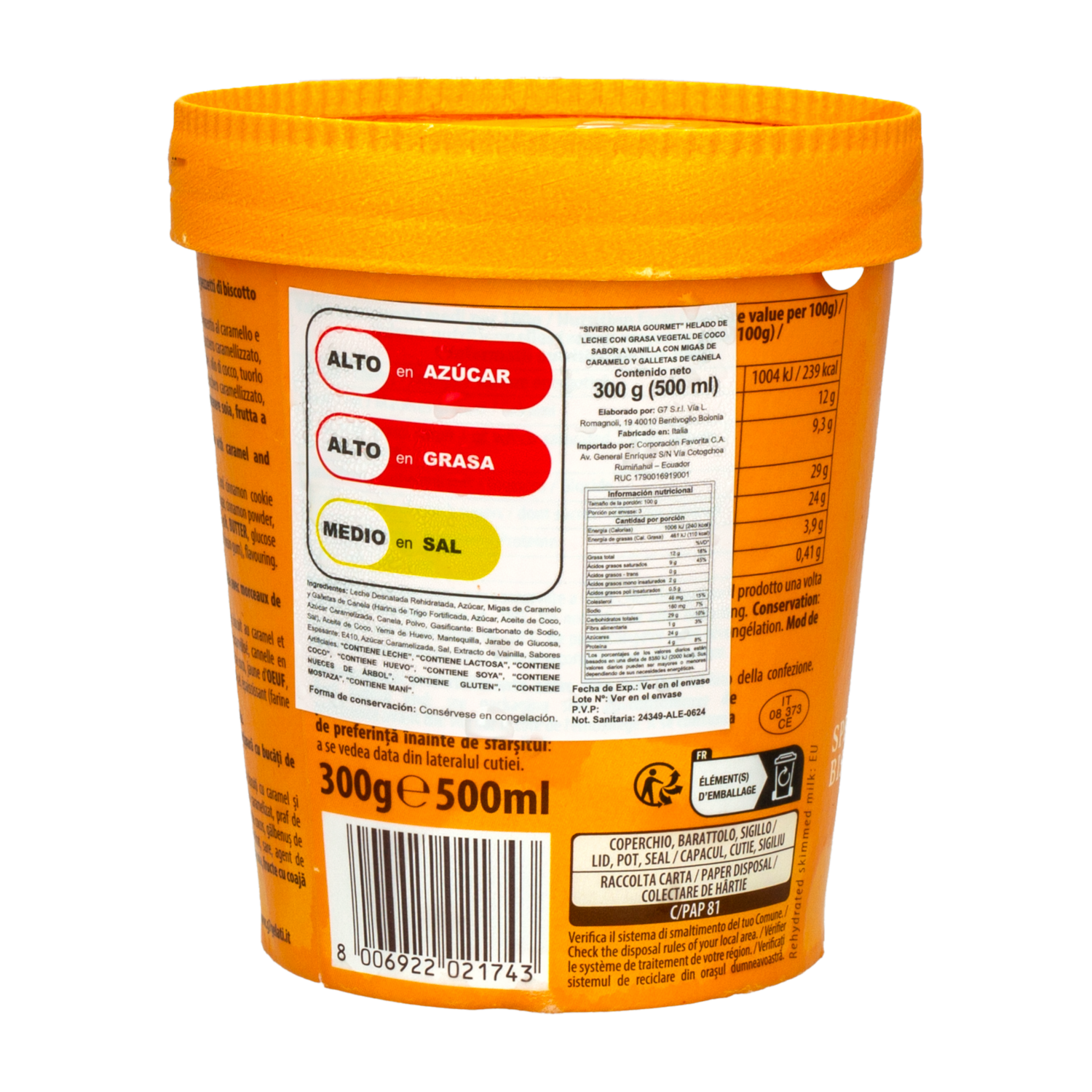 Helado Speculoos Biscuits SIVIERO MARIA 300 Ml