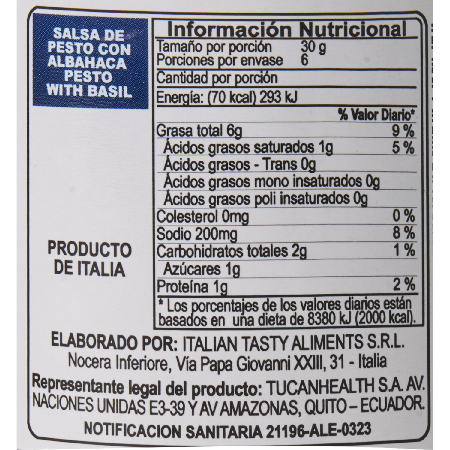 Salsa Para Pasta Al Pesto OTTIMA 180 G