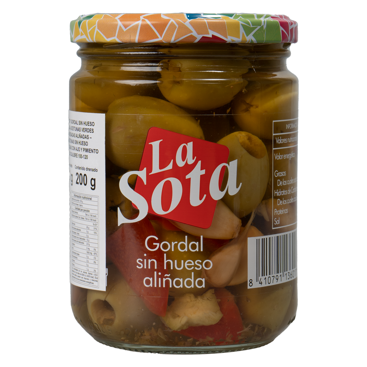 Aceitunas Gordal Con Ajo Y Pimiento Rojo LA SOTA 420 G