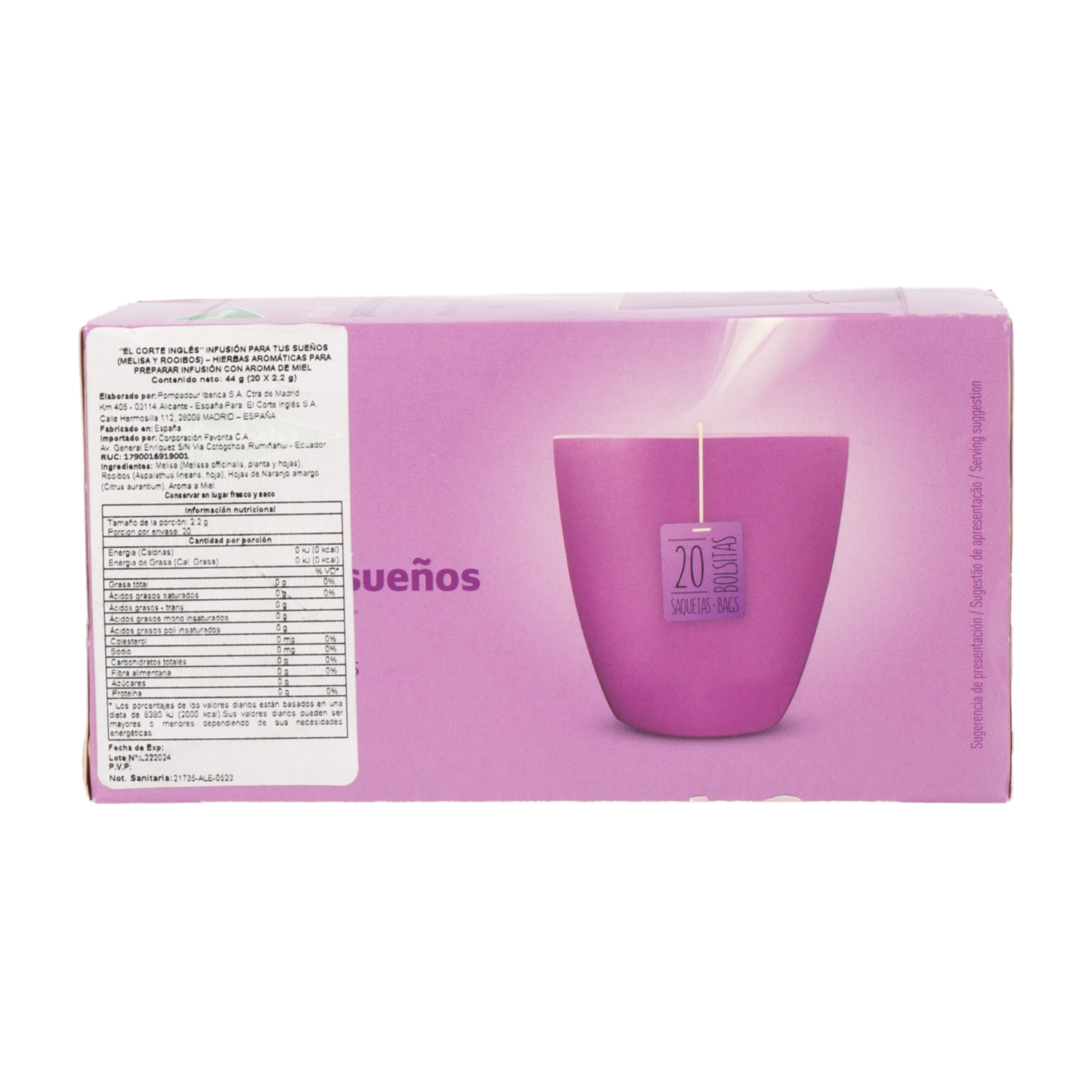 Infusión Sueños Melisa Y Rooibos EL CORTE INGLÉS 44 G