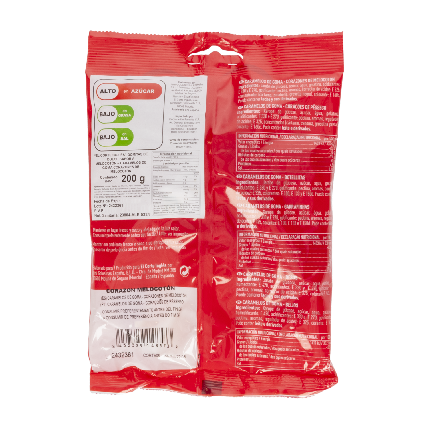 Gomitas Dulces Forma De Corazón EL CORTE INGLÉS 200 G