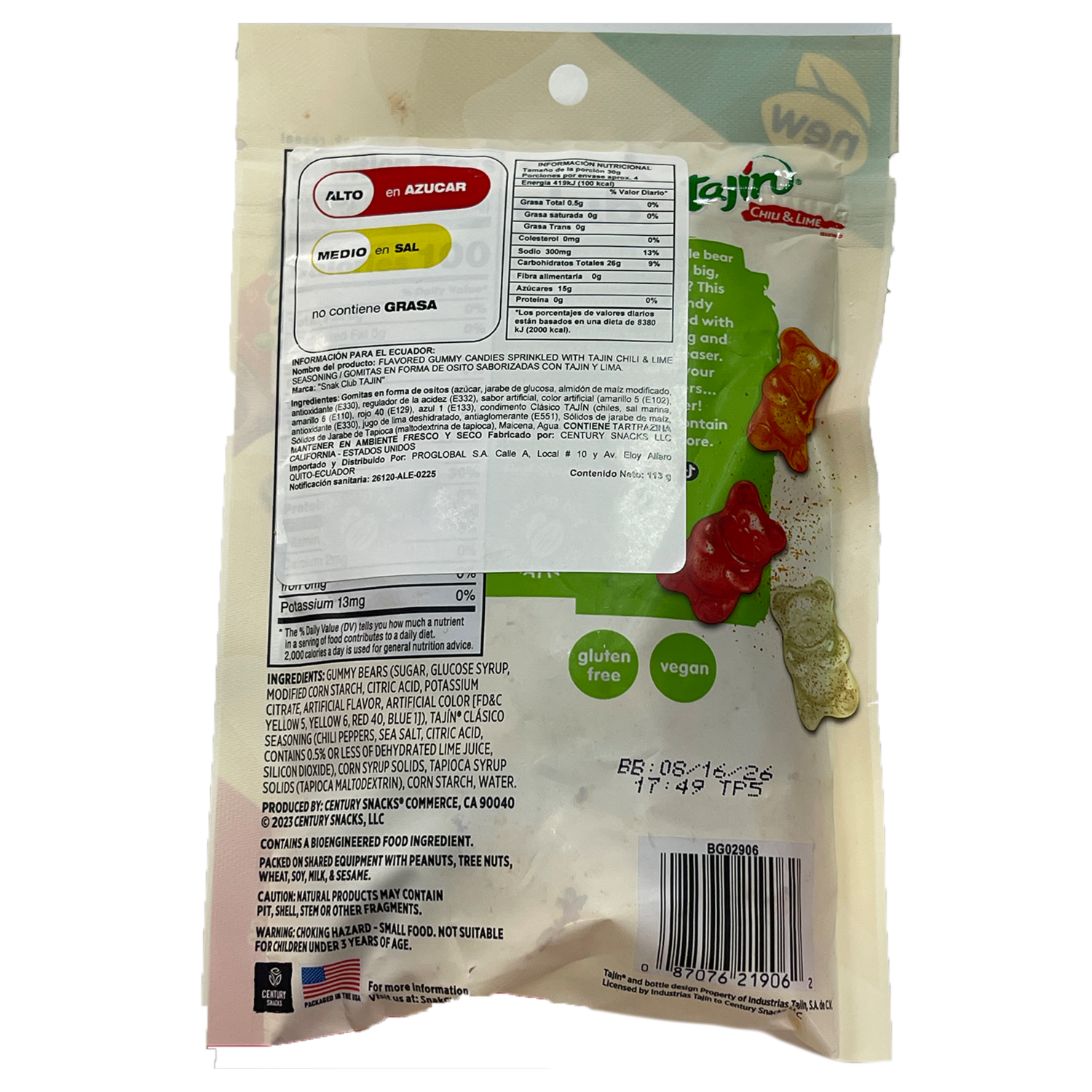 Gomitas De Sabores Con Chili Y Tajín SNAK CLUB TAJIN 113 G