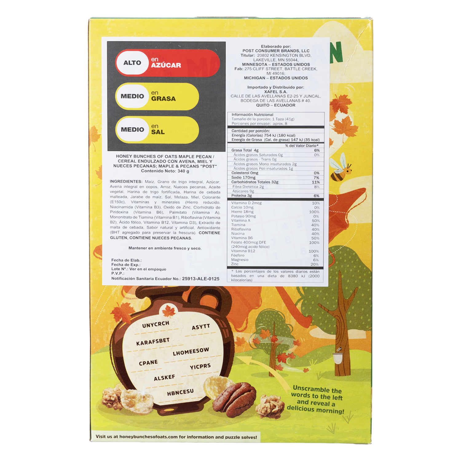 Cereal Con Avena Miel Y Nueces POST 340 G