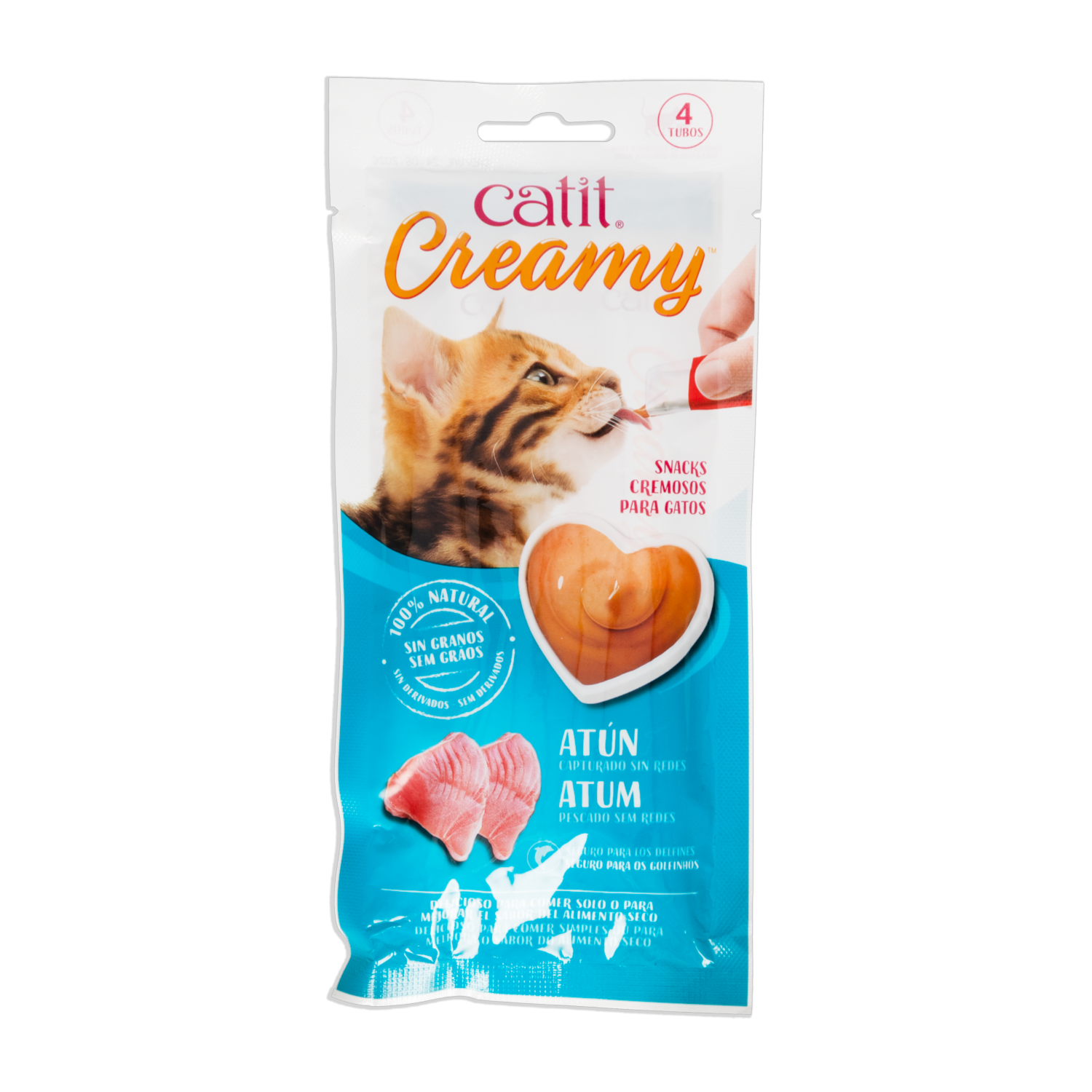 Alimento Para Gatos Húmedo Sabor Creamy Atún CATIT 4X10 G