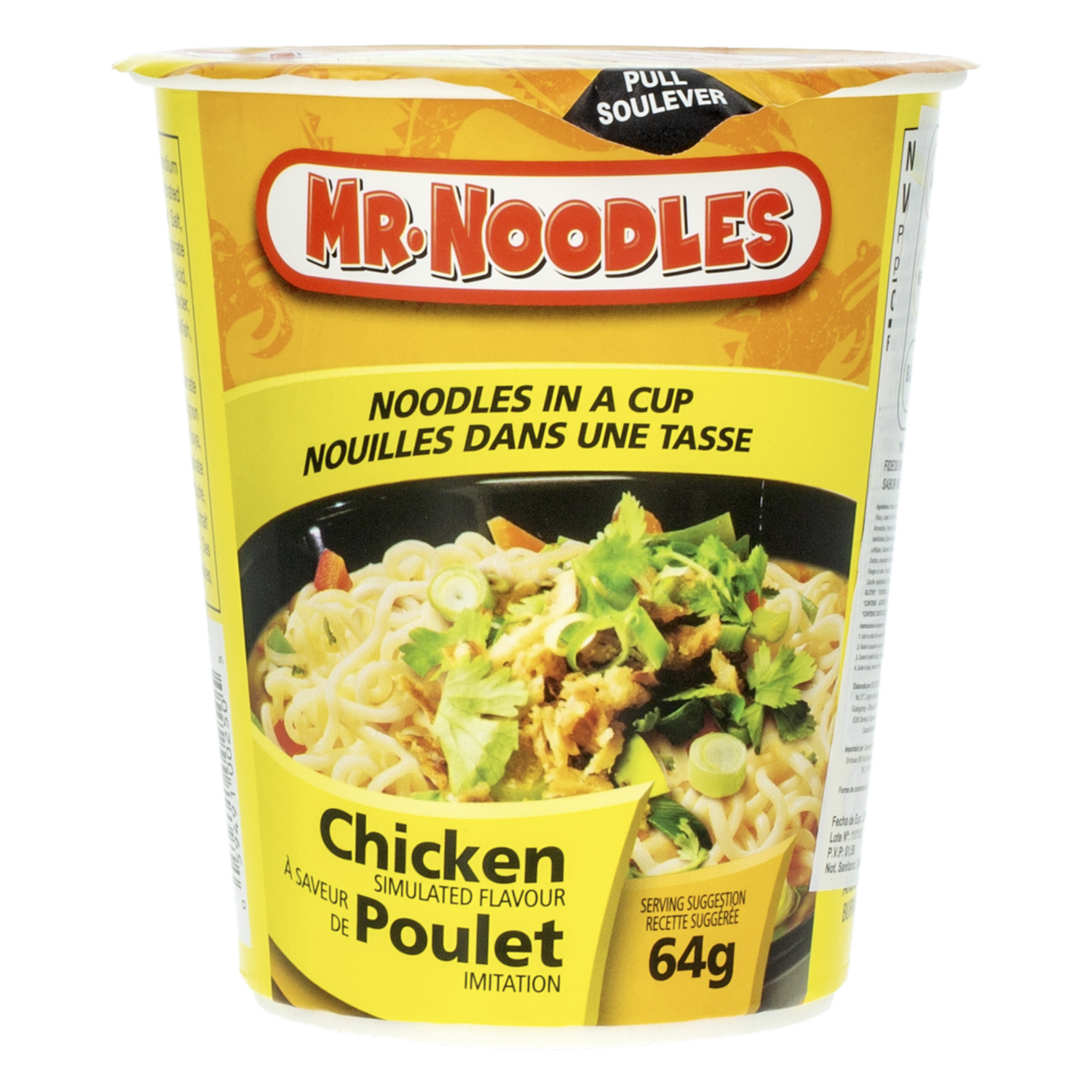 Fideos Instantáneos En Copa Sabor A Pollo MR. NOODLES 64 G