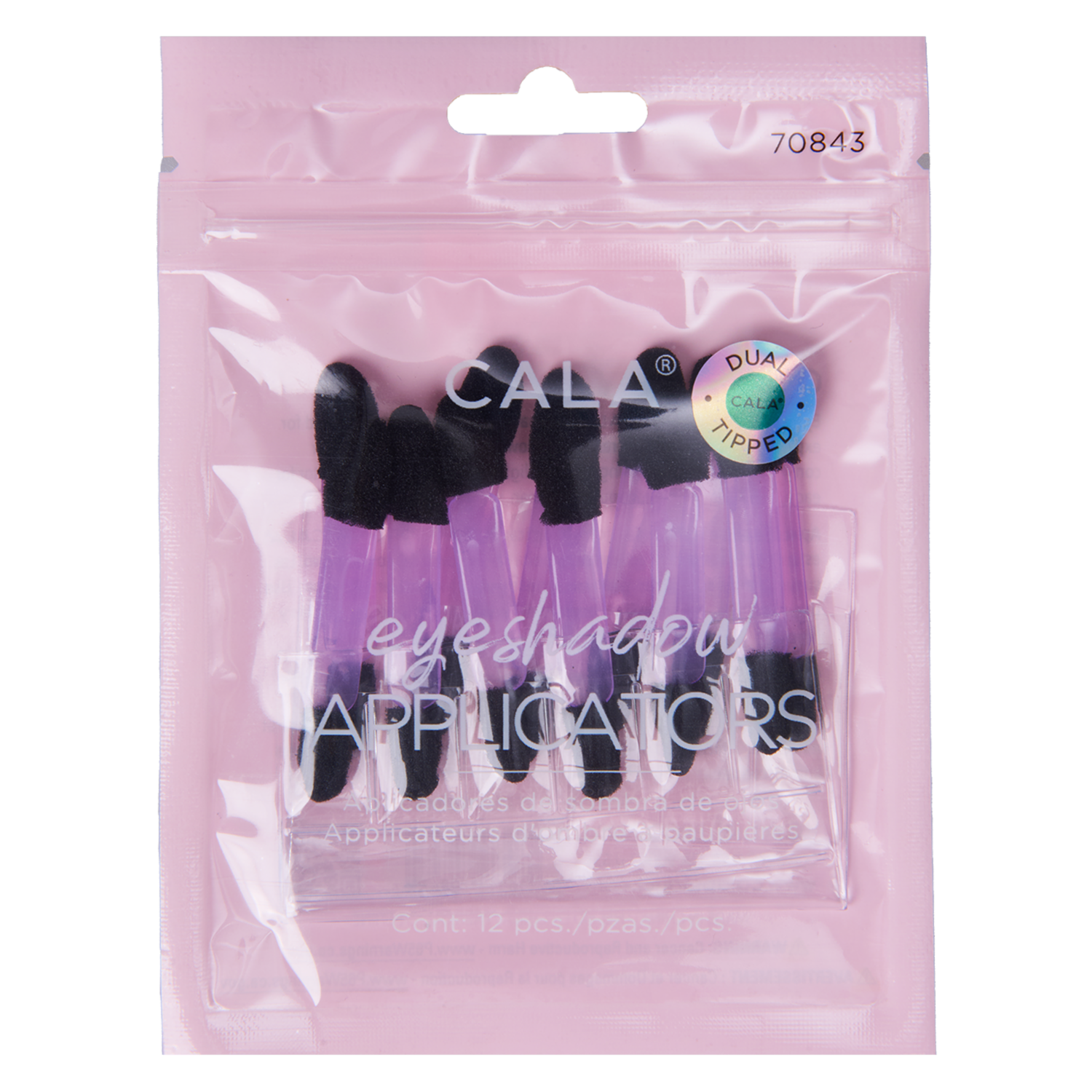 Aplicador Cosmético De Sombras De Ojos Eyeshadow Applicators Double-Tip CALA Set X12