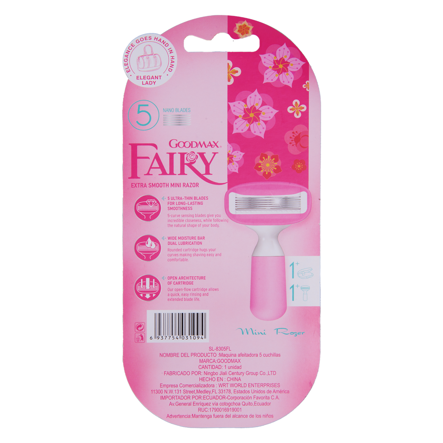 Rasuradora Con Repuesto Cuchilla De 5 Hojas Extra Suave GOODMAX FAIRY 5 1 Unidad