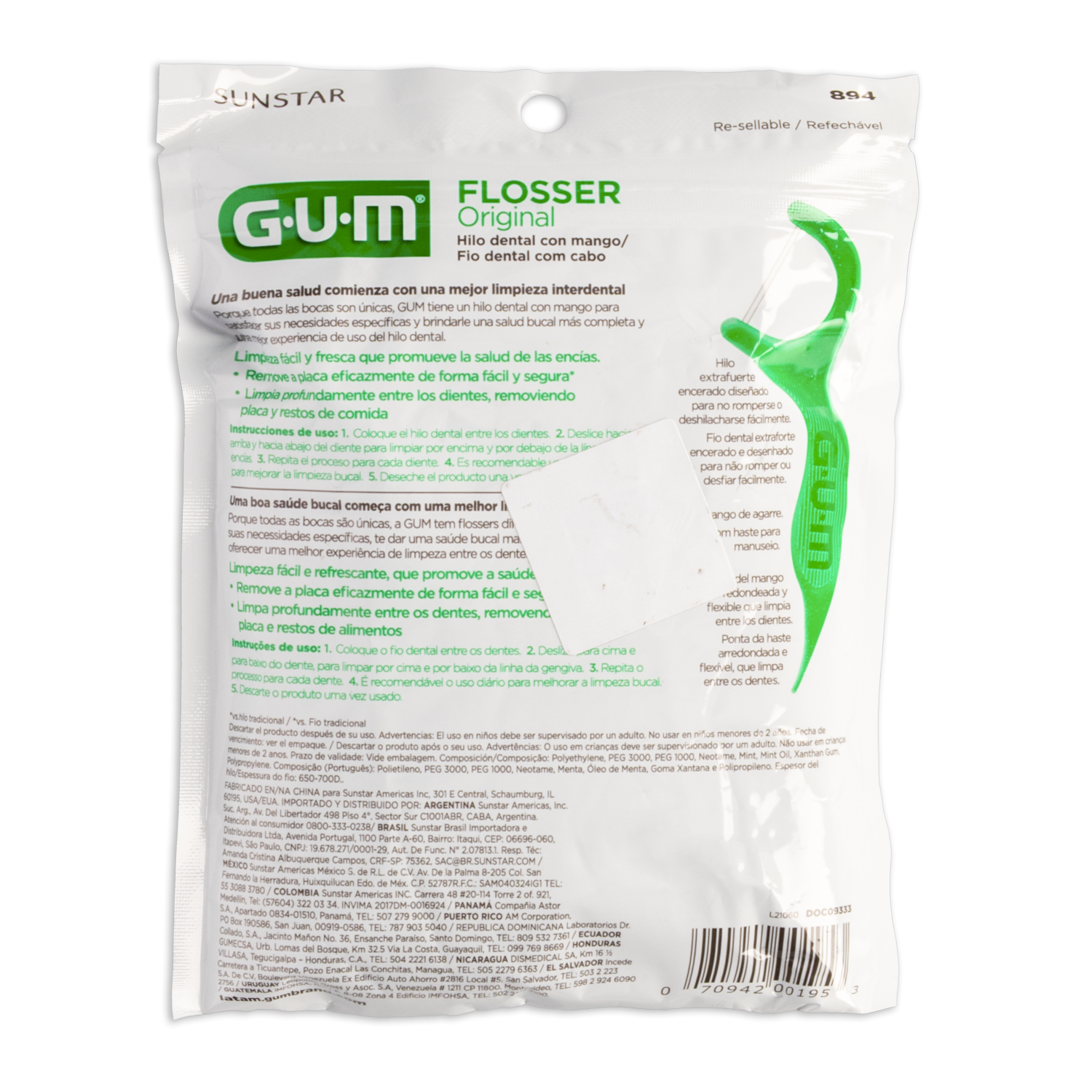 Hilo Dental Con Mango Flosser Fresh G.U.M X 40 Uds