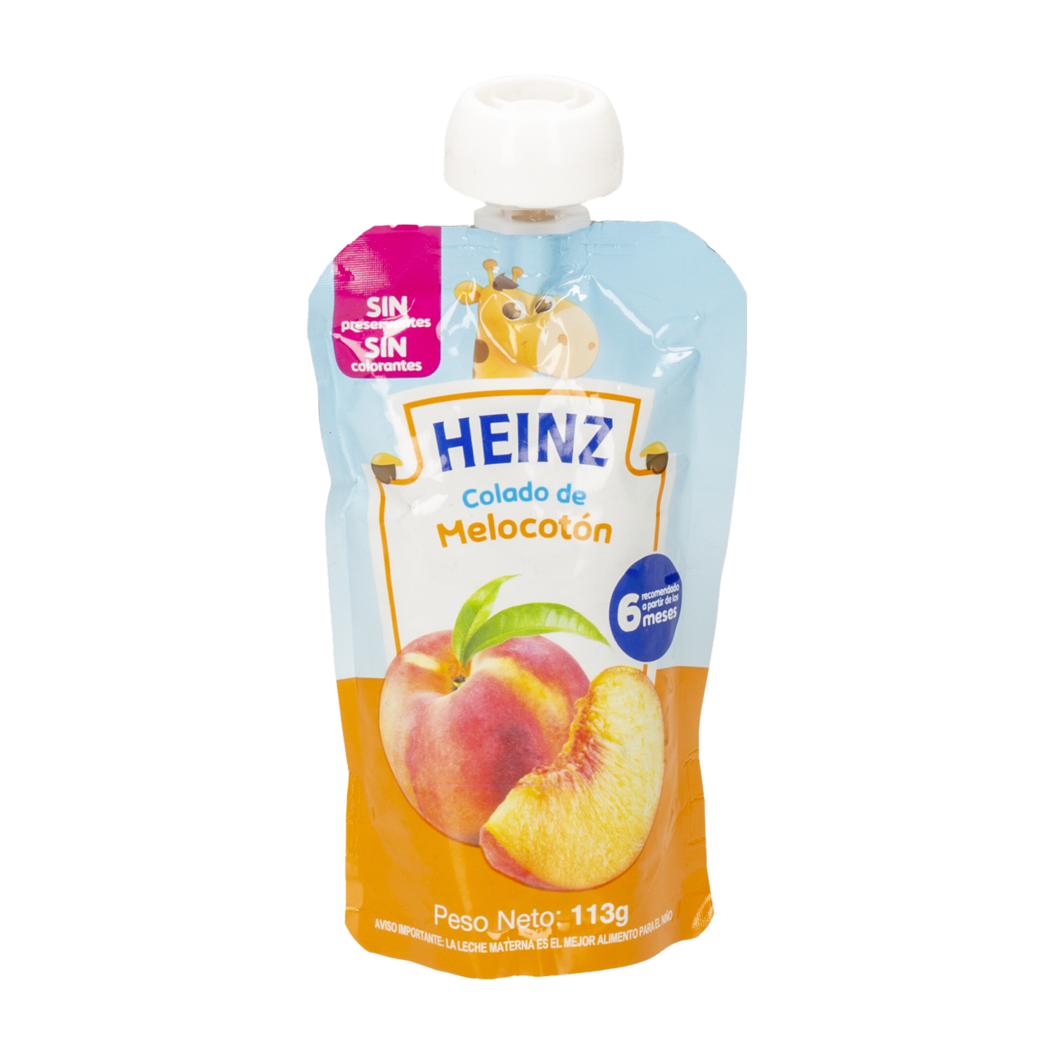 Compota Pouch De Melocotón HEINZ 113 G