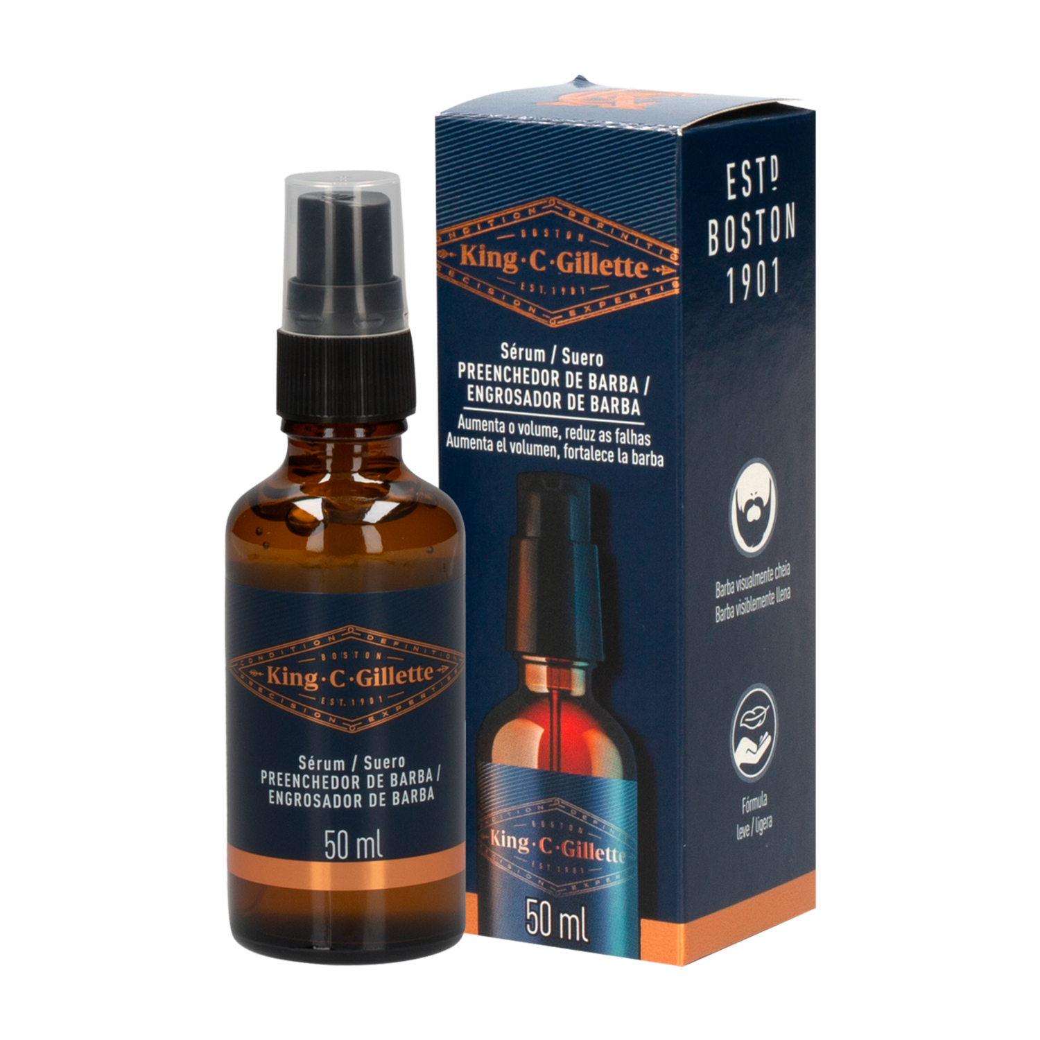 Sérum Para Barba Con Complejo De Vitamina B Y Cafeína KING C GILLETTE 50 Ml
