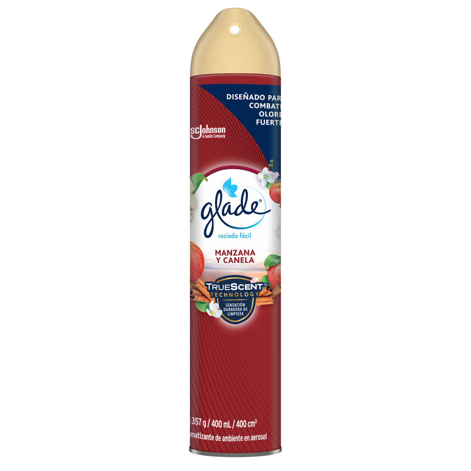Desodorante Ambiental En Aerosol Manzana Canela GLADE 400 Ml