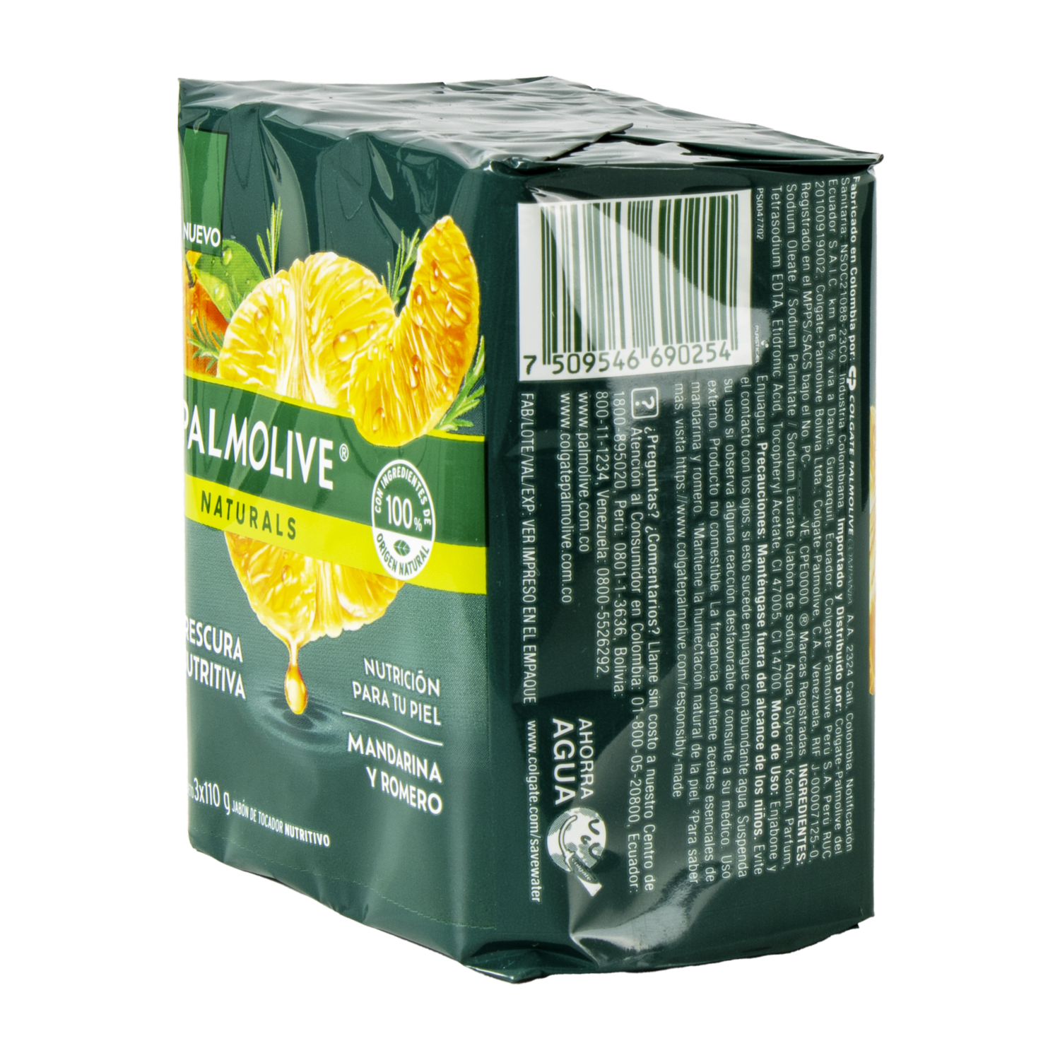 Jabón En Barra Mandarina Y Romero PALMOLIVE 3 X110 G