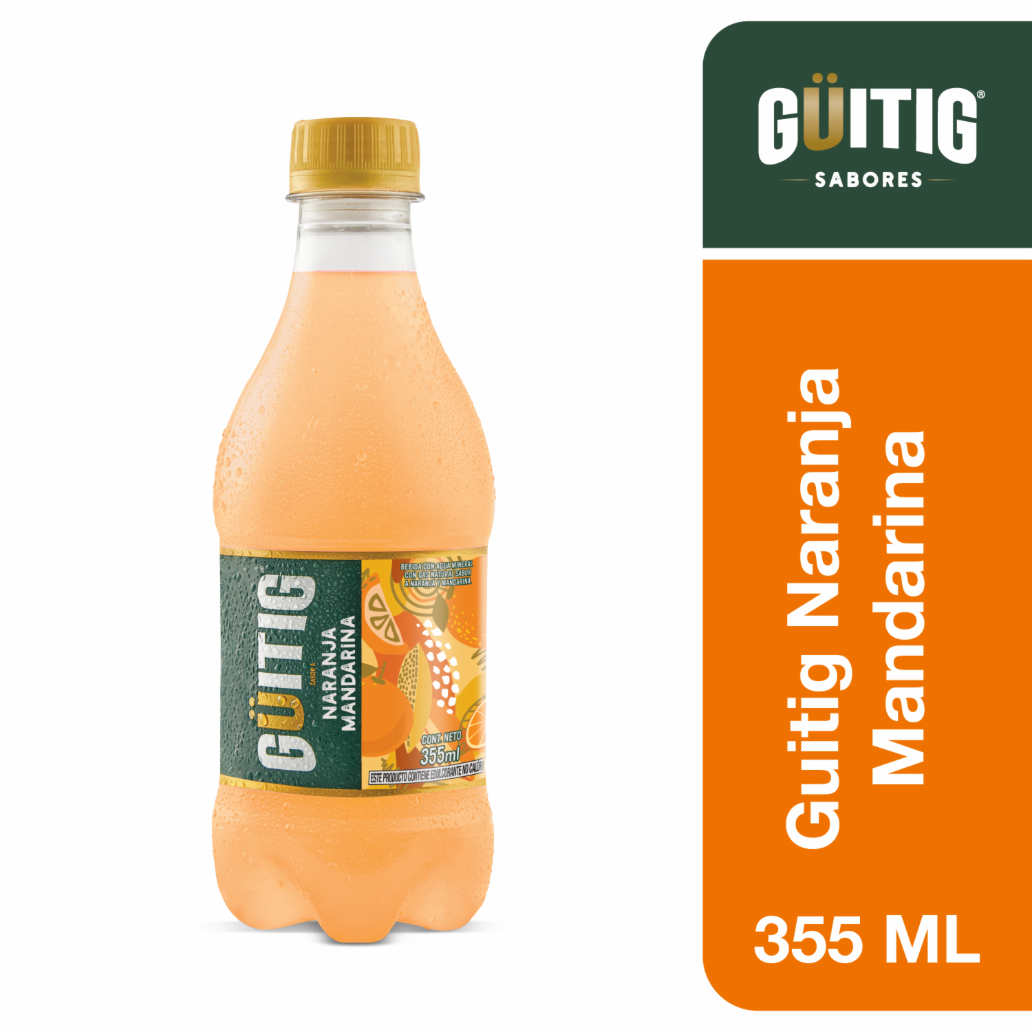 Agua Con Gas Saborizada Naranja GÜITIG 355 Ml