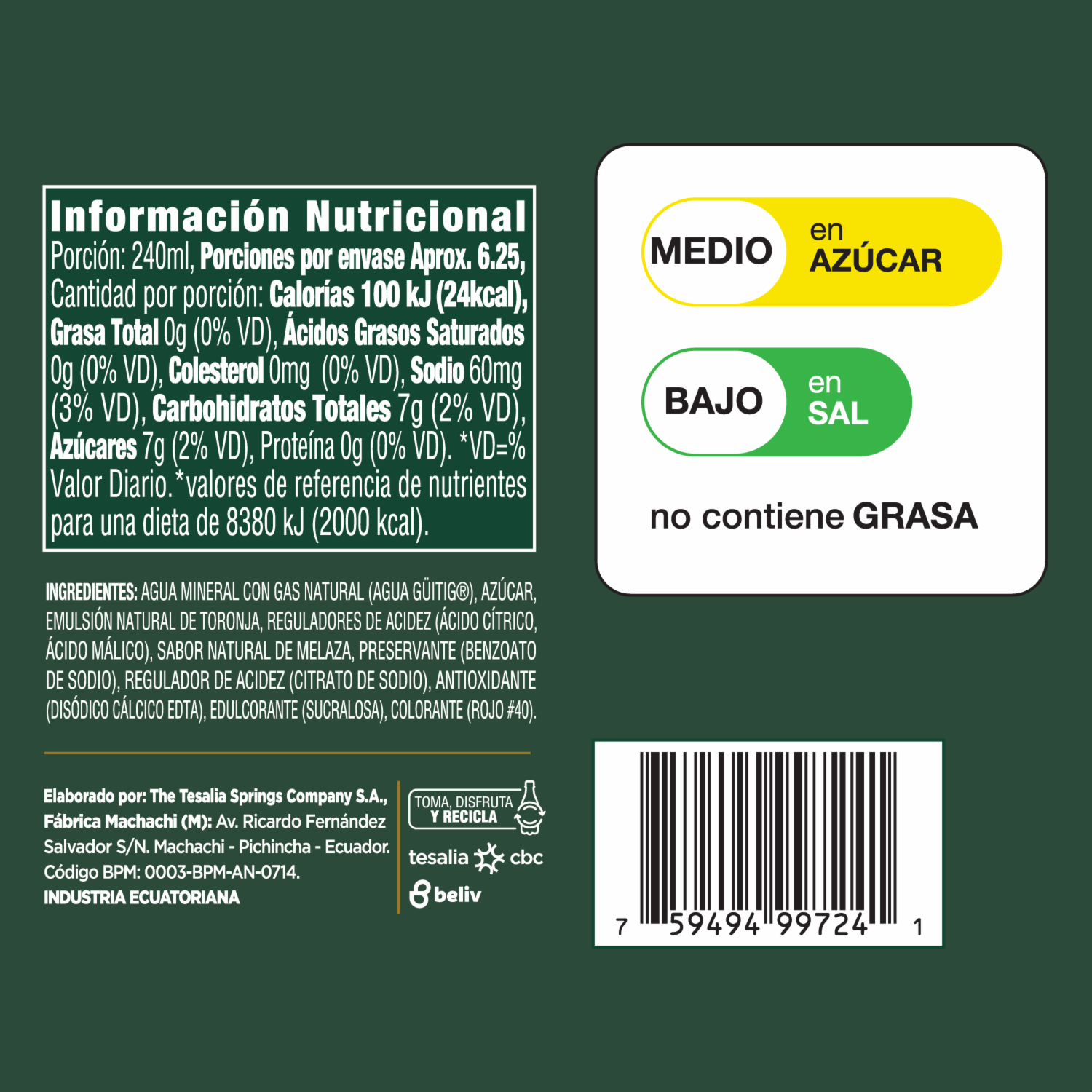 Agua Con Gas Saborizada Toronja GÜITIG 1500 Ml
