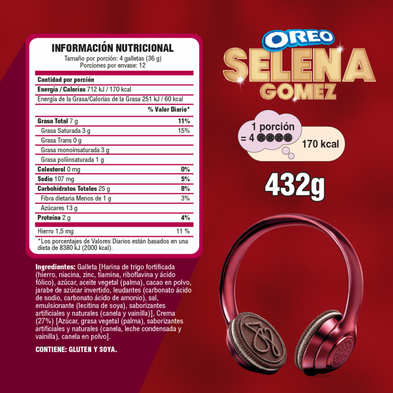Galletas Dulces De Chocolate Sabor A Canela Selena Gomez OREO 432 G