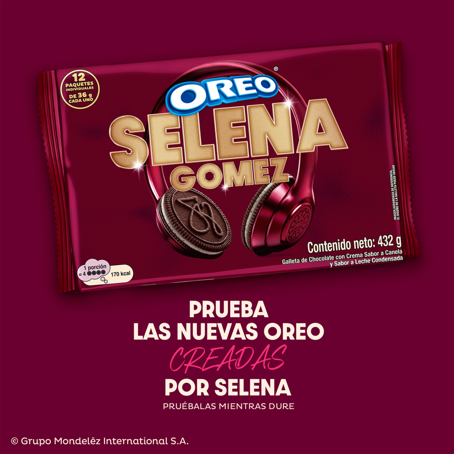 Galletas Dulces De Chocolate Sabor A Canela Selena Gomez OREO 432 G