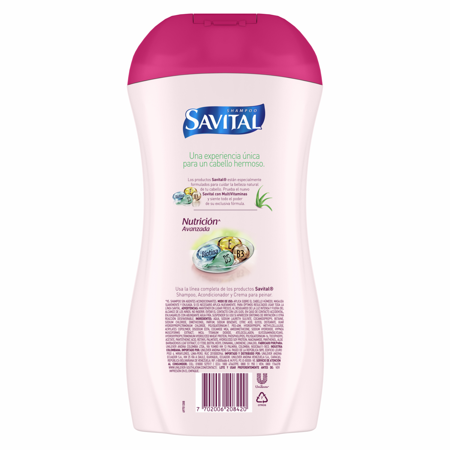 Shampoo De Cabello Con Multivitaminas SAVITAL 510 Ml