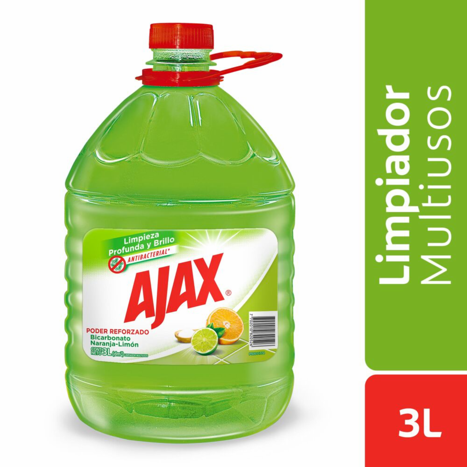 Limpiador Líquido Antibacterial Desinfectante Bicarbonato Naranja Y Limón AJAX 3000 Ml