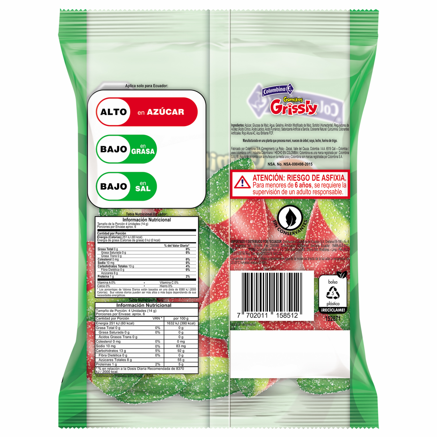 Gomitas Sandía GRISSLY 80 G