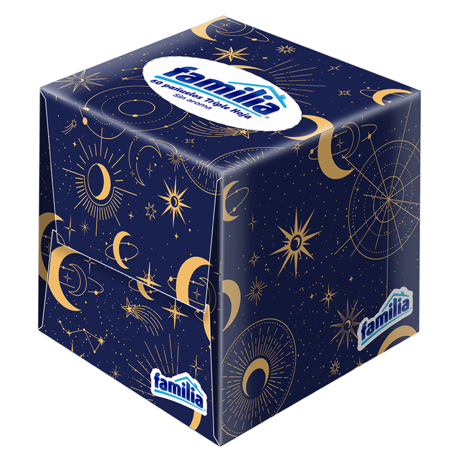 Pañuelos Faciales Cubo FAMILIA X 60 Uds