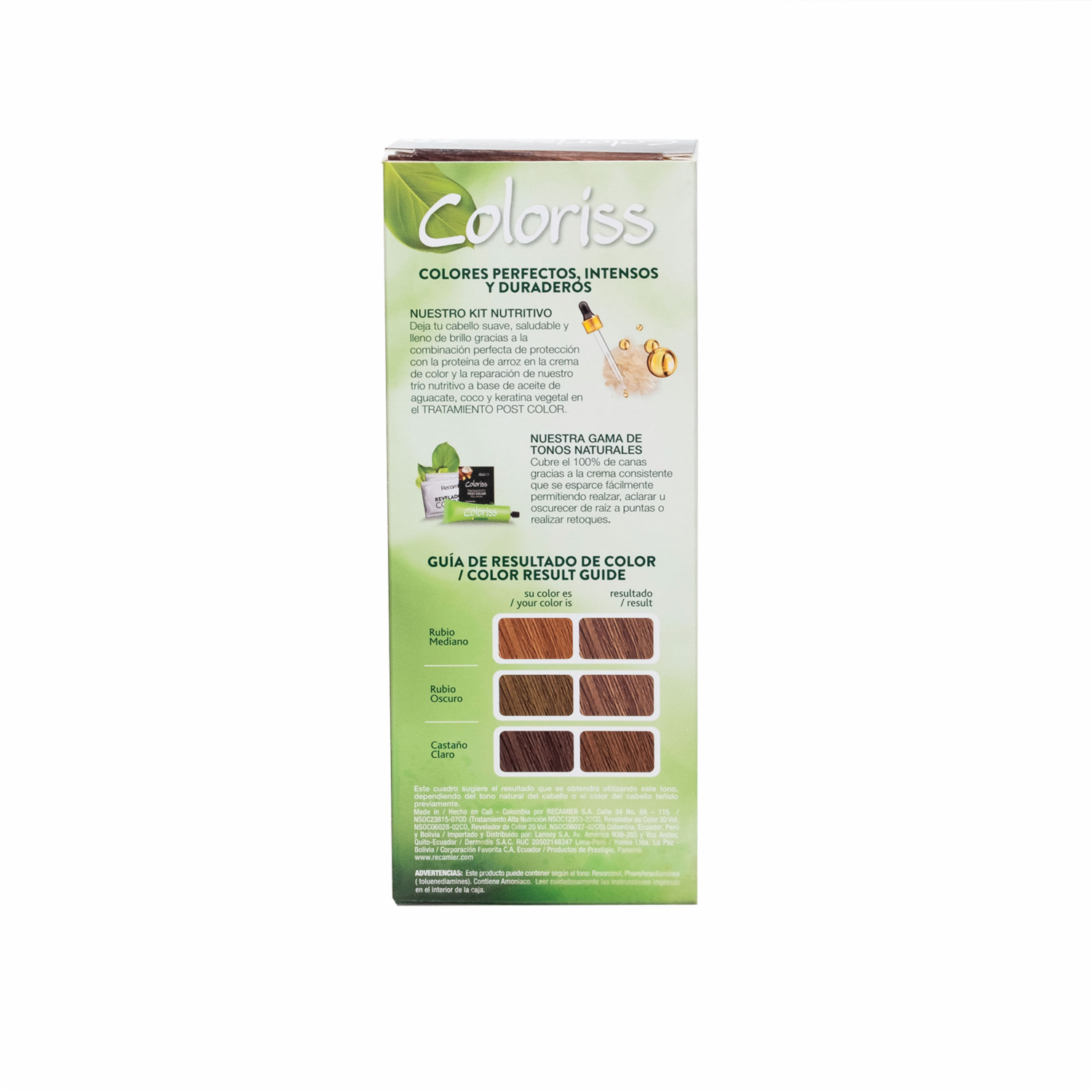 Tinte De Cabello Rubio Mediano 7.0 Con Tratamiento Post Color COLORISS Kit 50 G