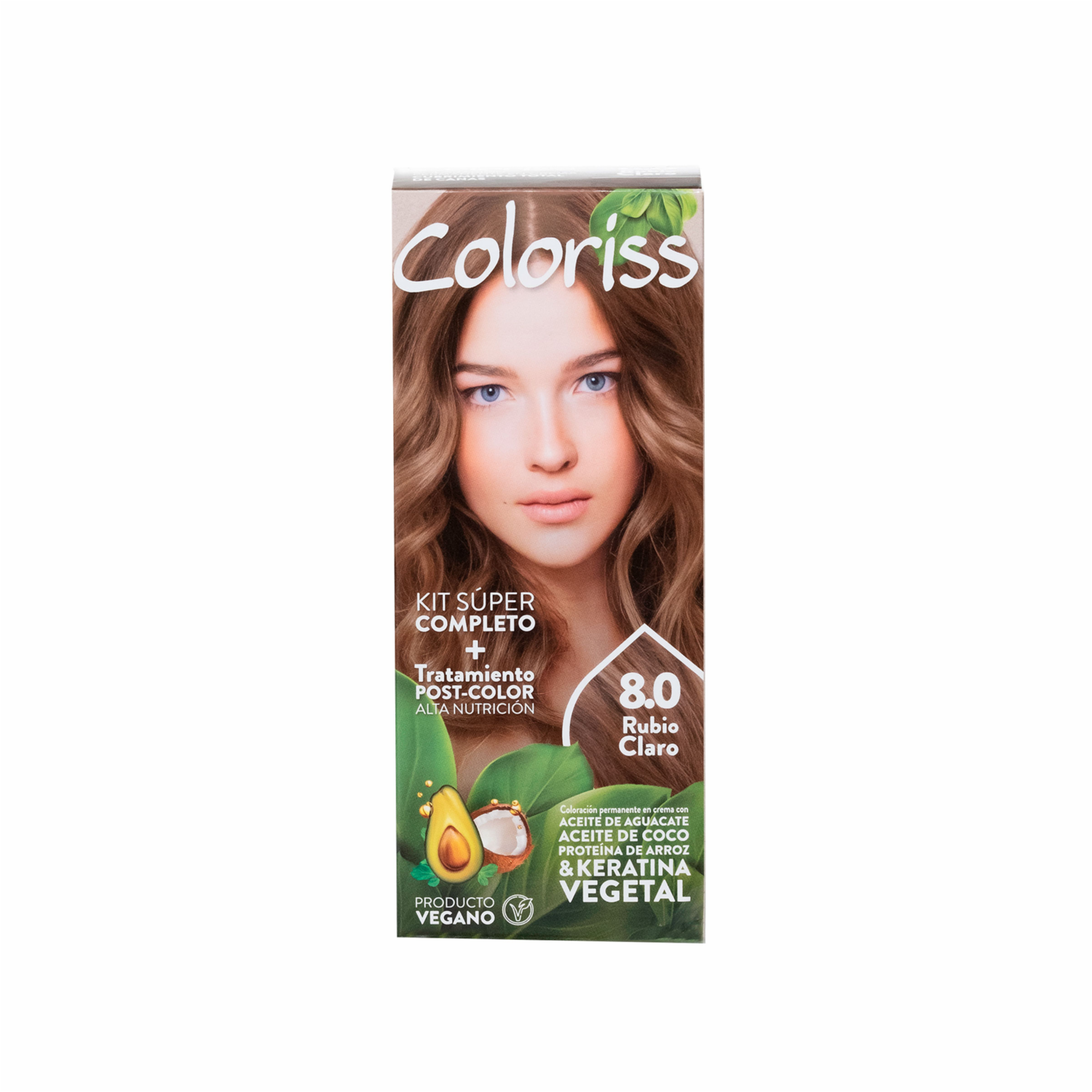 Tinte De Cabello Rubio Claro 8.0 Con Tratamiento Post Color COLORISS Kit 50 G