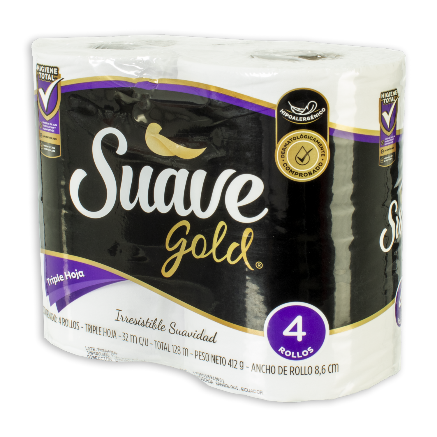 Papel Higiénico Triple Hoja SUAVE GOLD X 4 Rollos
