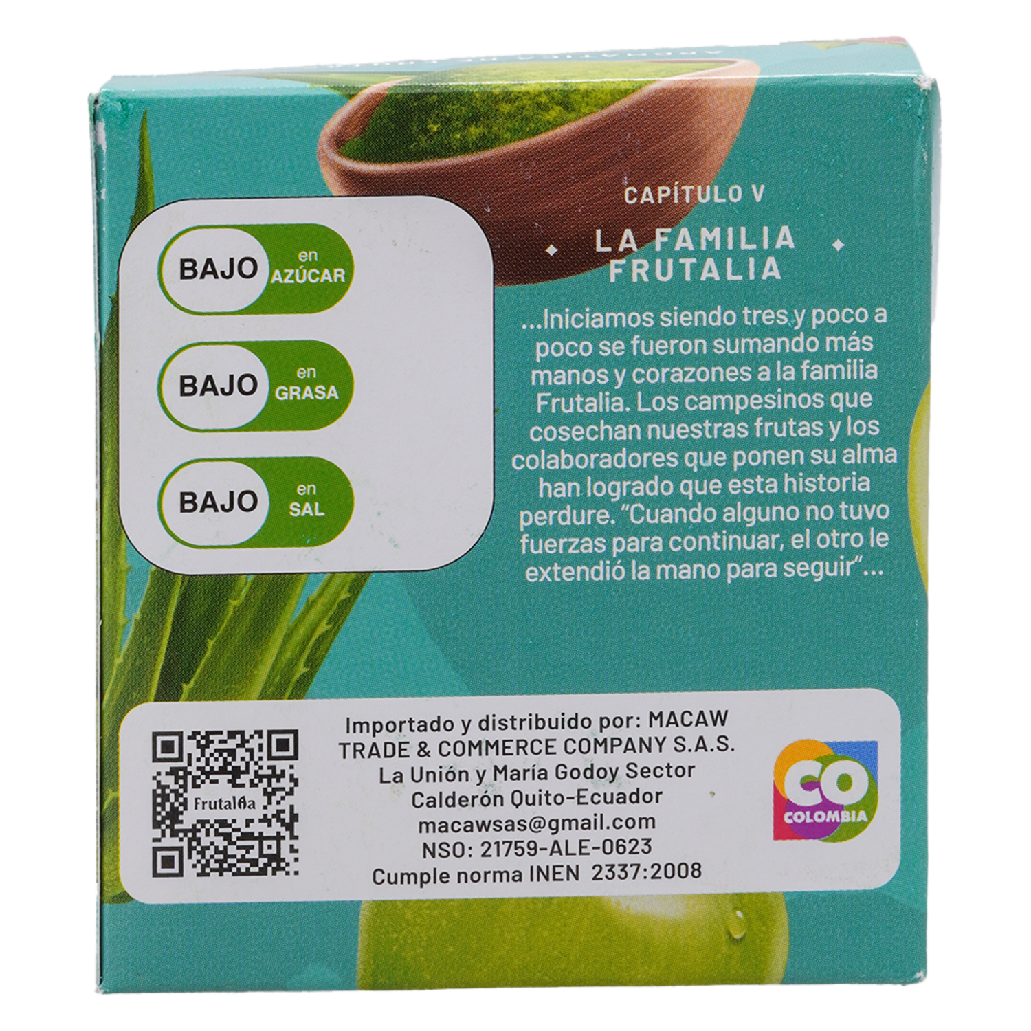 Matcha Matcha Frambuesa Manzana Y Aloe Vera FRUTALIA 140 G