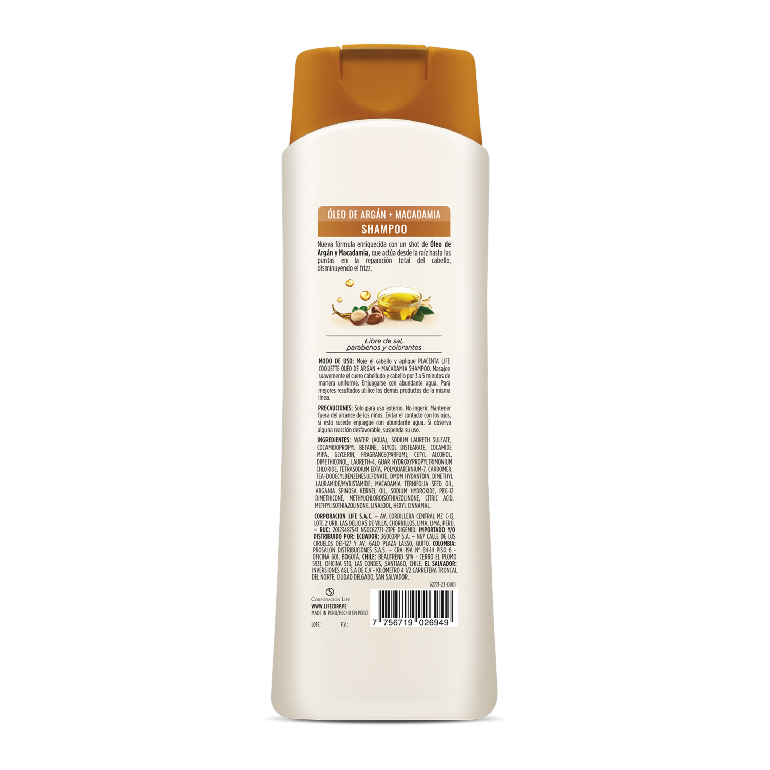Shampoo De Cabello Argan & Macadamia COQUETTE 400 Ml