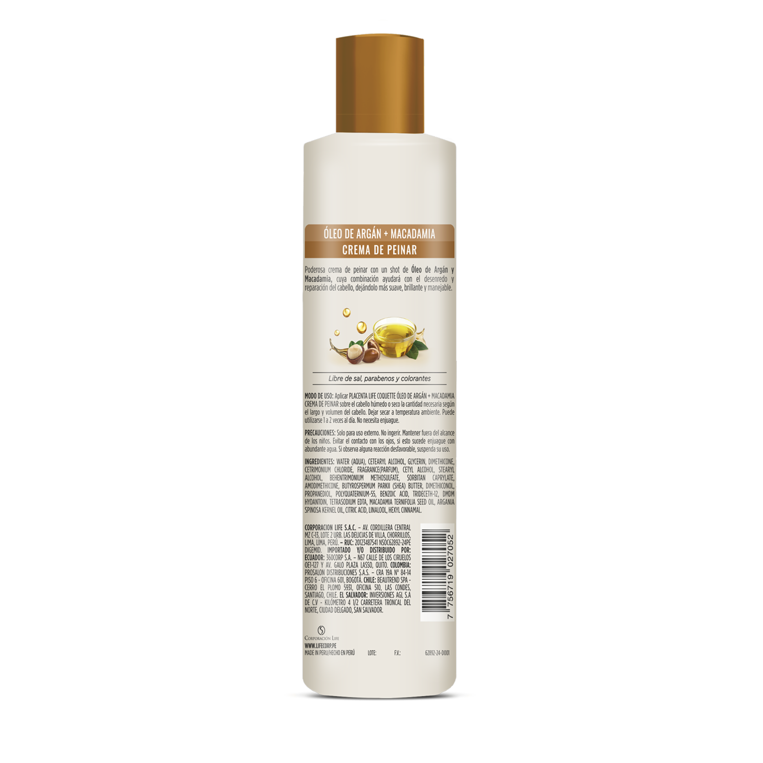 Crema Para Peinar Argan & Macadamia COQUETTE 250 Ml