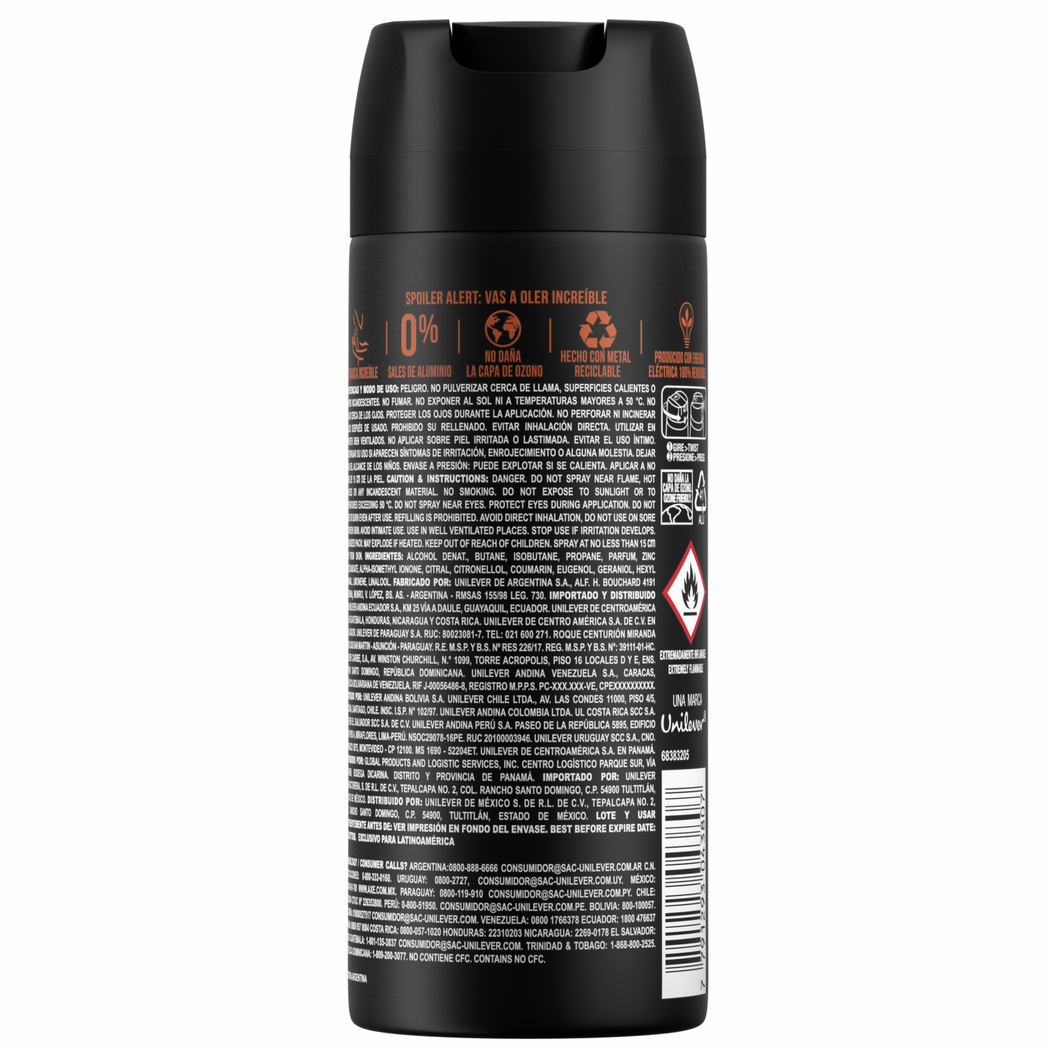 Desodorante En Aerosol Musk AXE 150 Ml