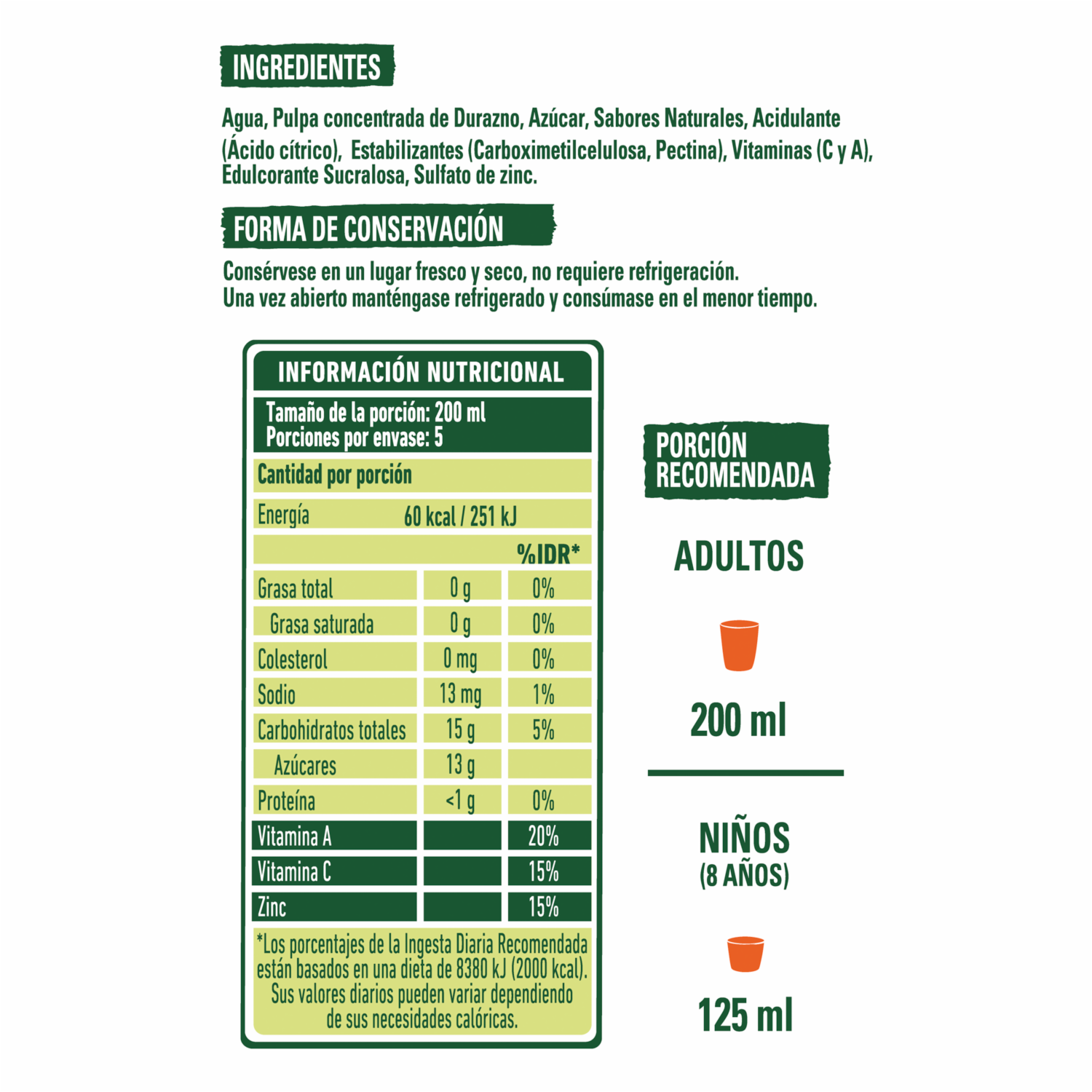 Néctar De Durazno NATURA 1000 Ml