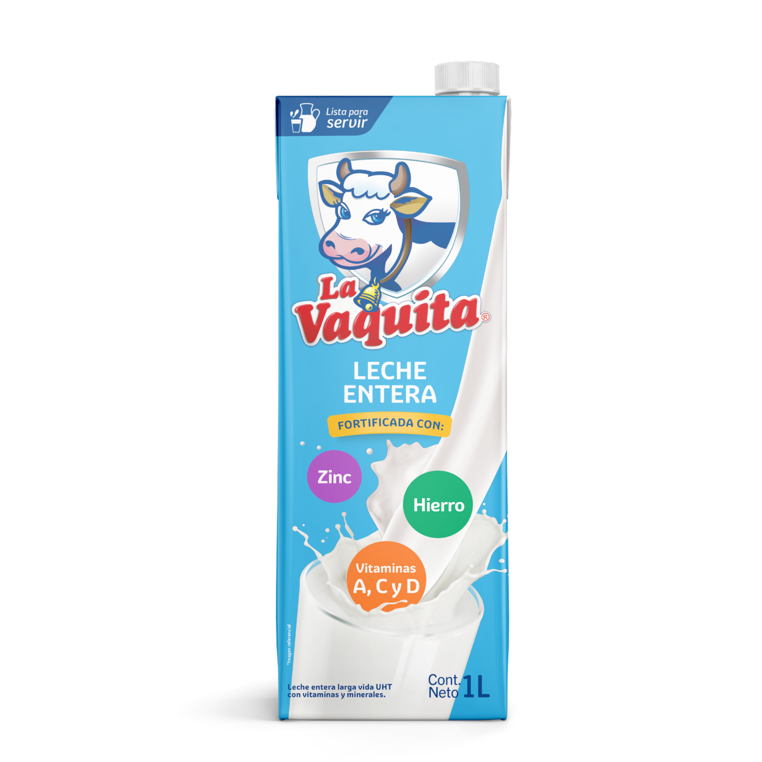Leche Entera Fortificada LA VAQUITA 1000 Ml