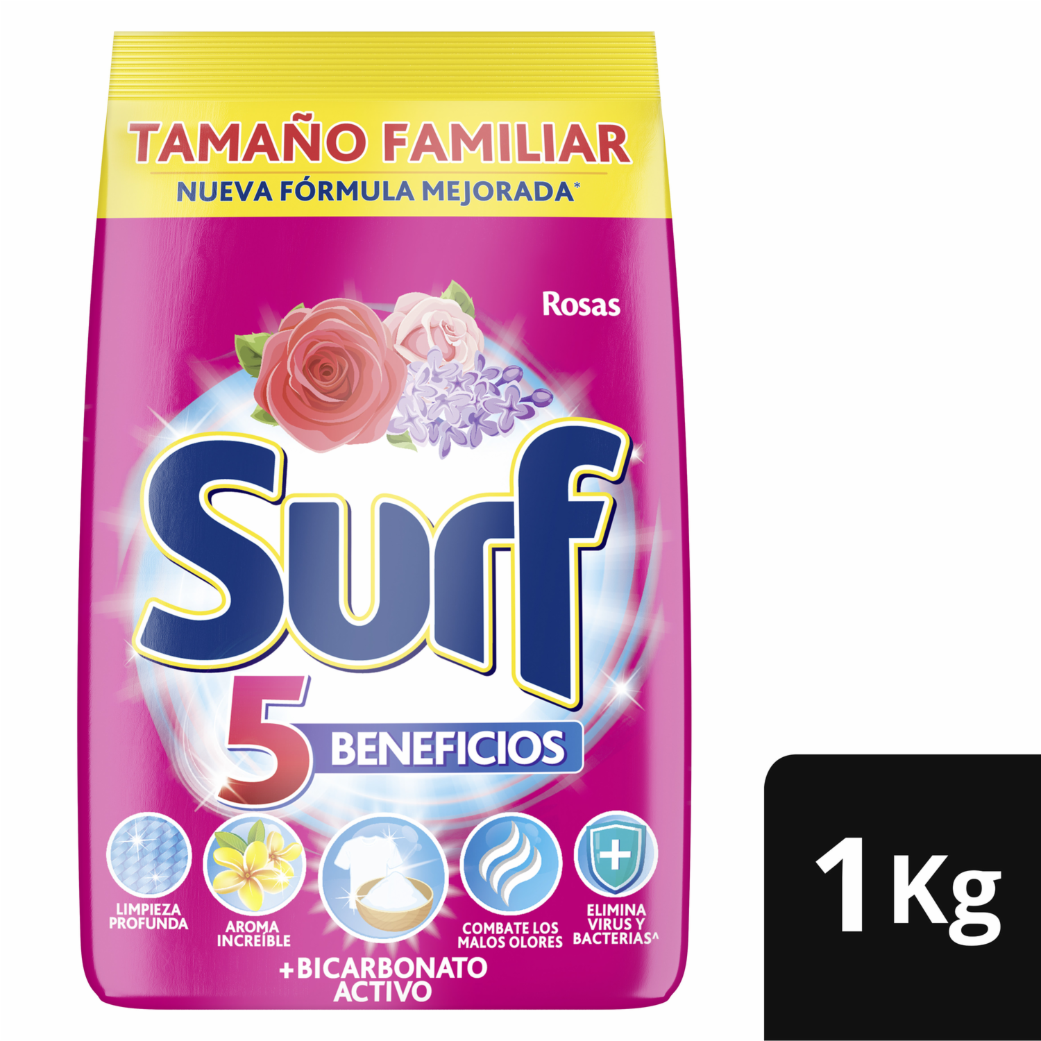 Detergente En Polvo Aroma Rosas Y Lilas SURF 1000 G