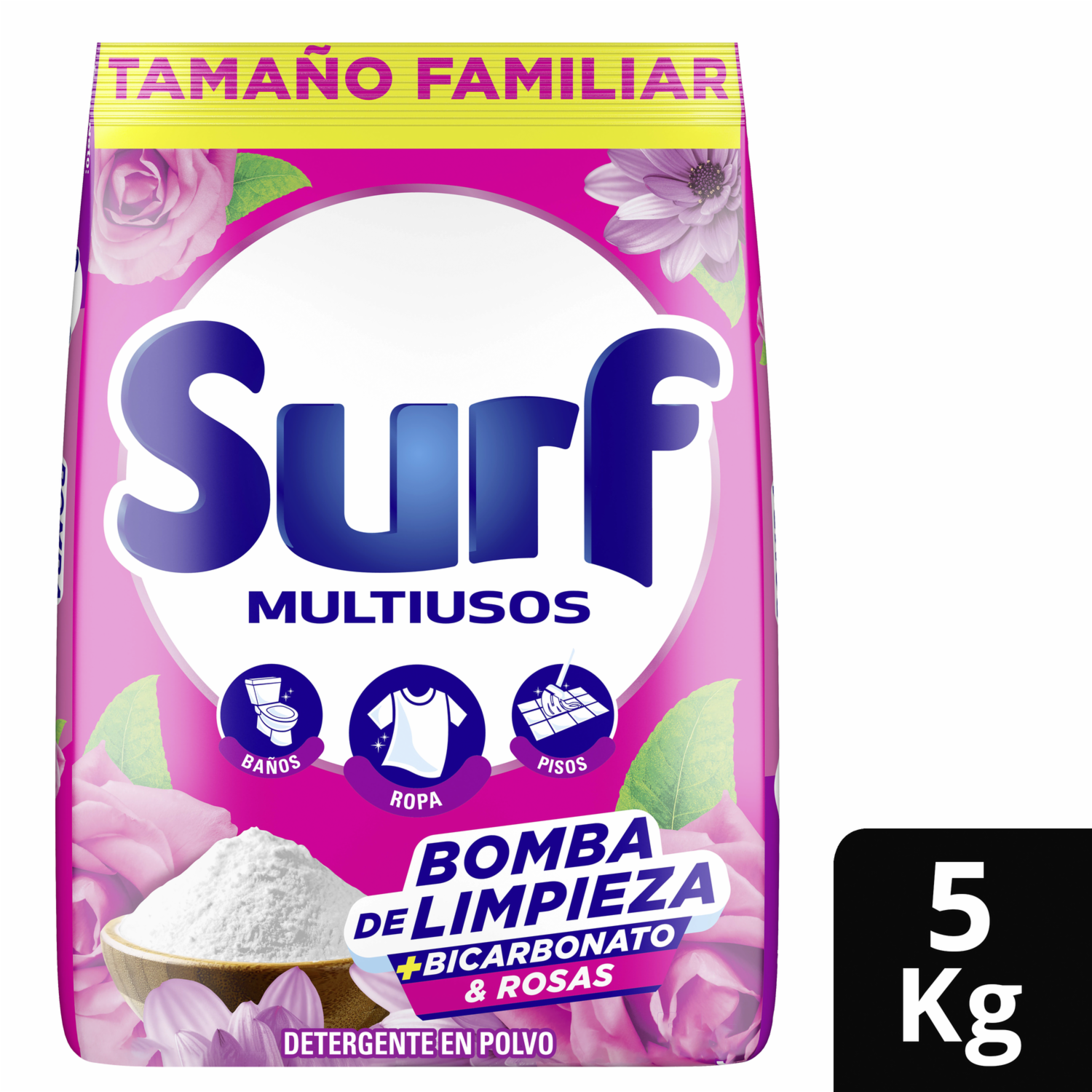 Detergente En Polvo Bicarbonato Y Rosas SURF 5000 G