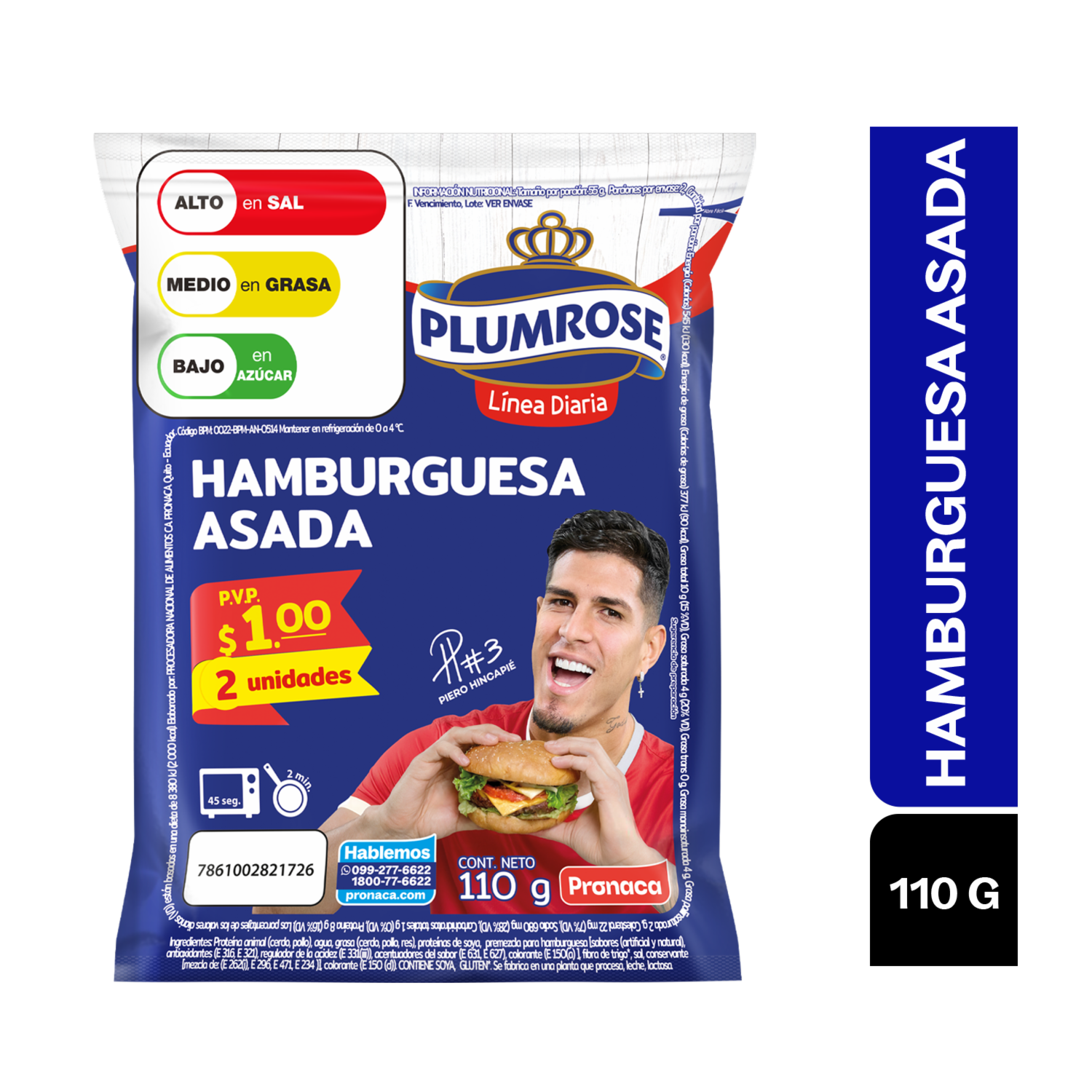 Hamburguesa Asada PLUMROSE 110 G