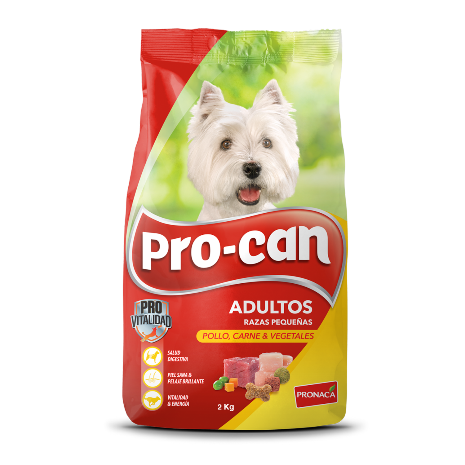 Alimento Para Perros Adultos Razas Pequeñas Pollo Carne Y Vegetales PRO-CAN 2 Kg