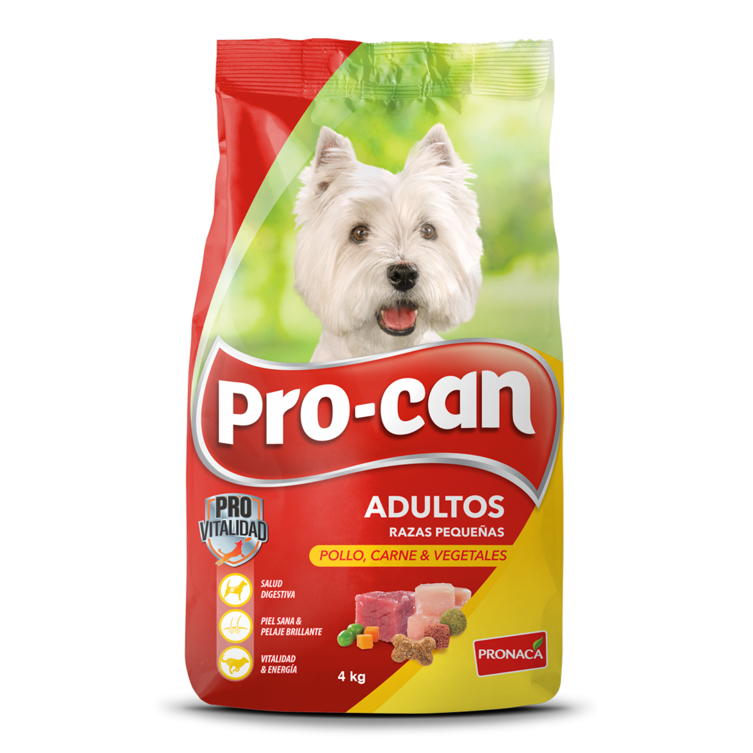 Alimento Para Perros Adultos Razas Pequeñas Pollo Carne Y Vegetales PRO-CAN 4 Kg