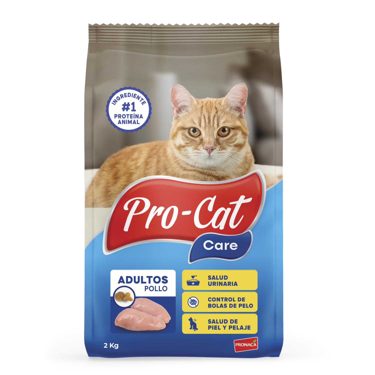 Alimento Para Gatos Adultos Sabor A Pollo PRO-CAT CARE 2 Kg